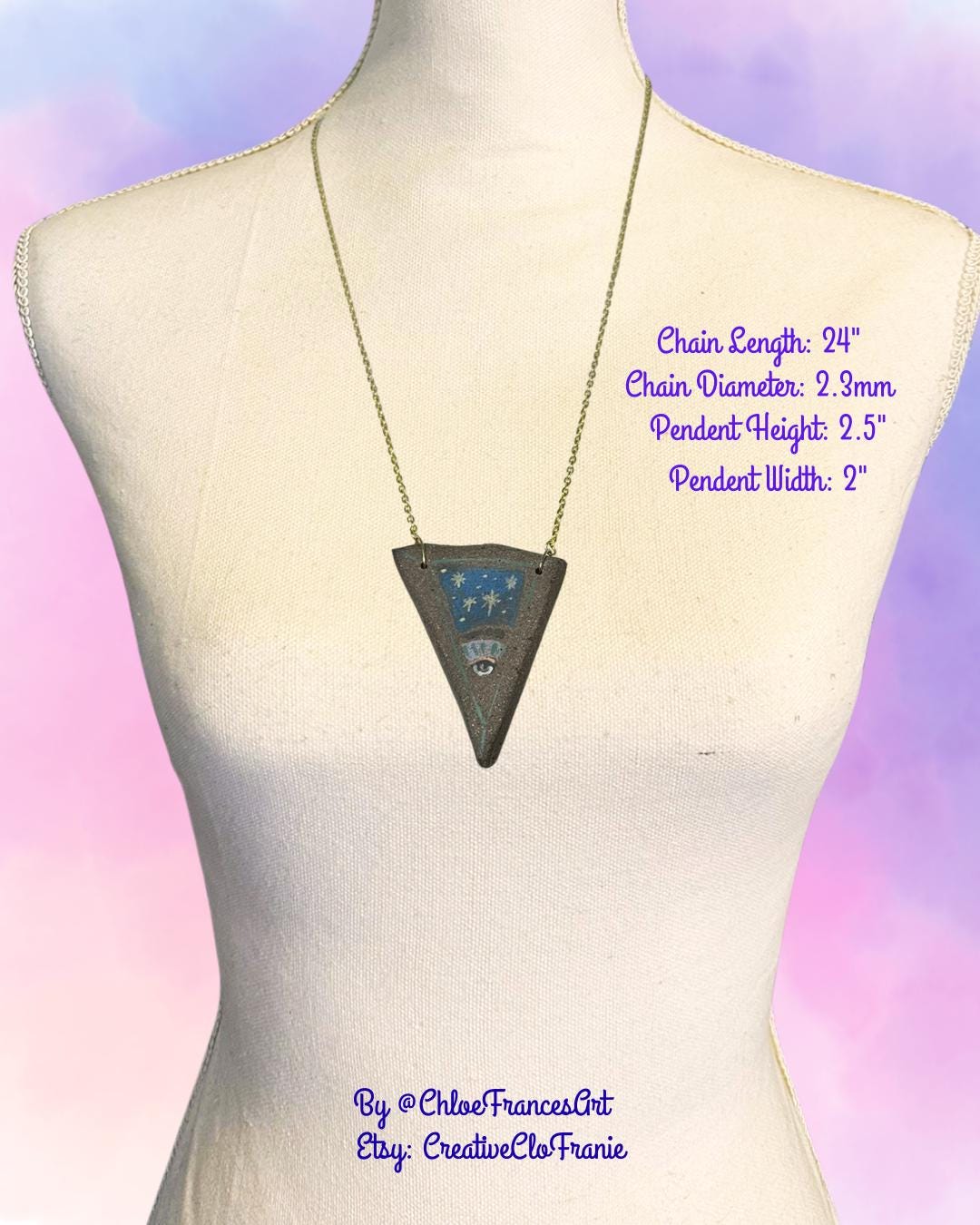 All Seeing Eye - Abstract Illustrated Ceramic Necklace