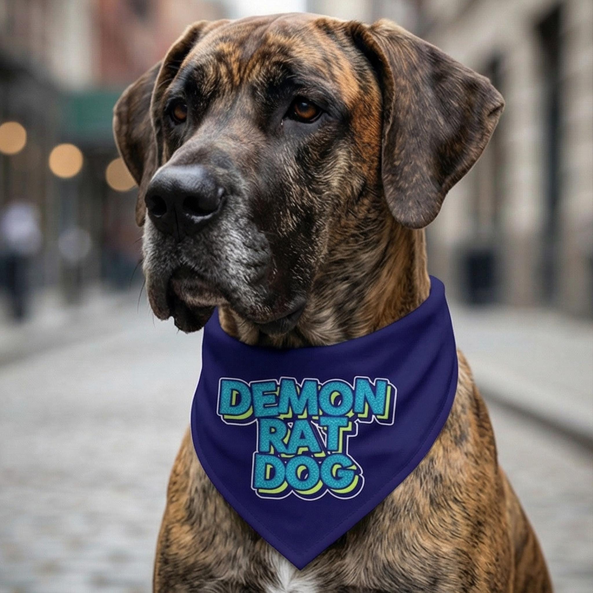 Demonrat Political Dog Bandana for Progressive Pups, Funny Liberal Pet Scarf, Anti Trump Dog Mom Gift | Retro Puppy