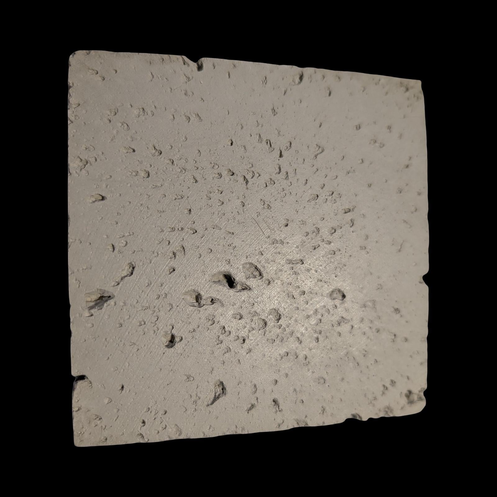 Minimalist Concrete Coasters Set of 2, Modern Industrial Drink Coasters with Cork Feet, Square Cement Product Photography Props