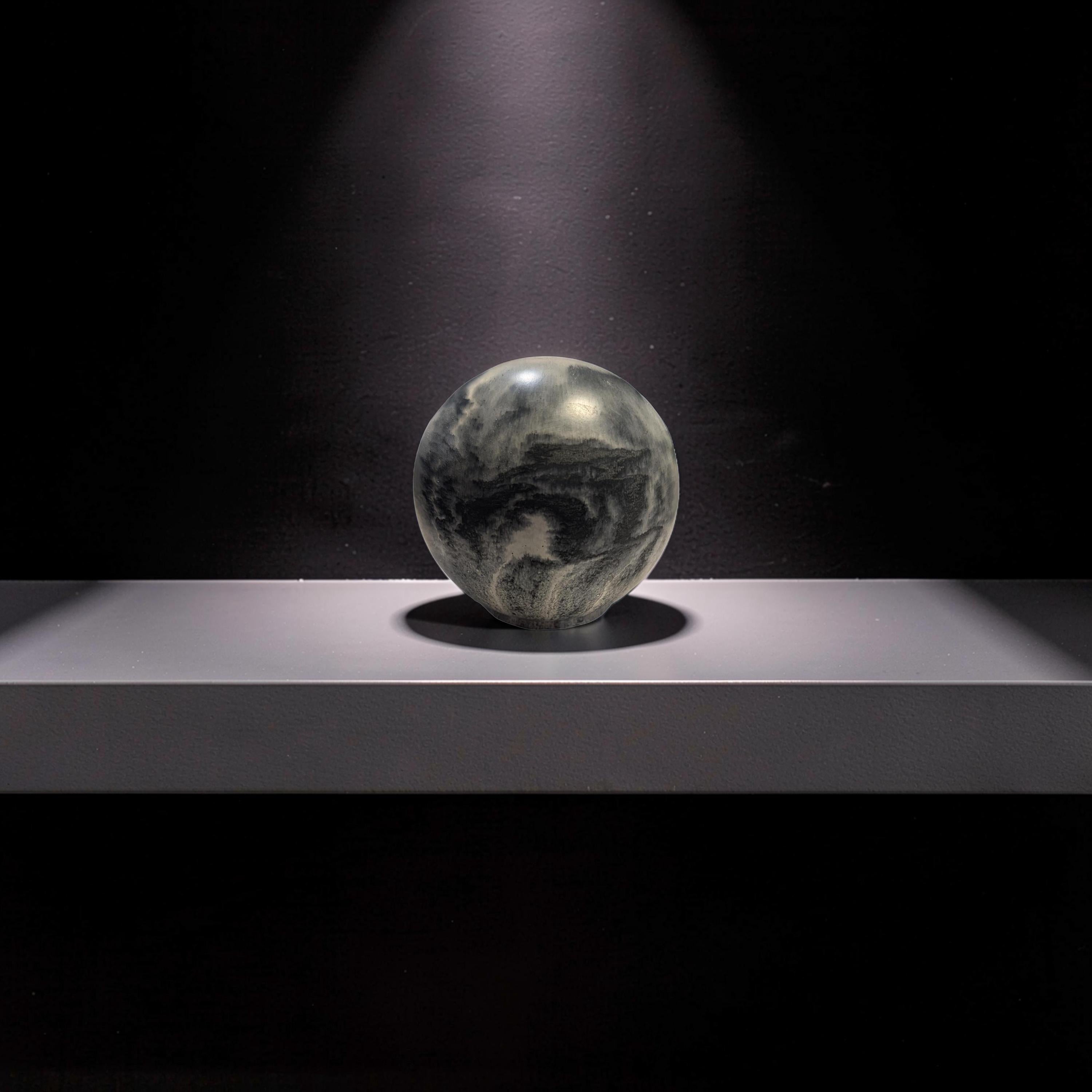 Large 4" Concrete Decorative Sphere -Minimalist Marbled Stone Ball - Modern Industrial Shelf Decor, Brutalist Paperweight, Zen Garden Accent