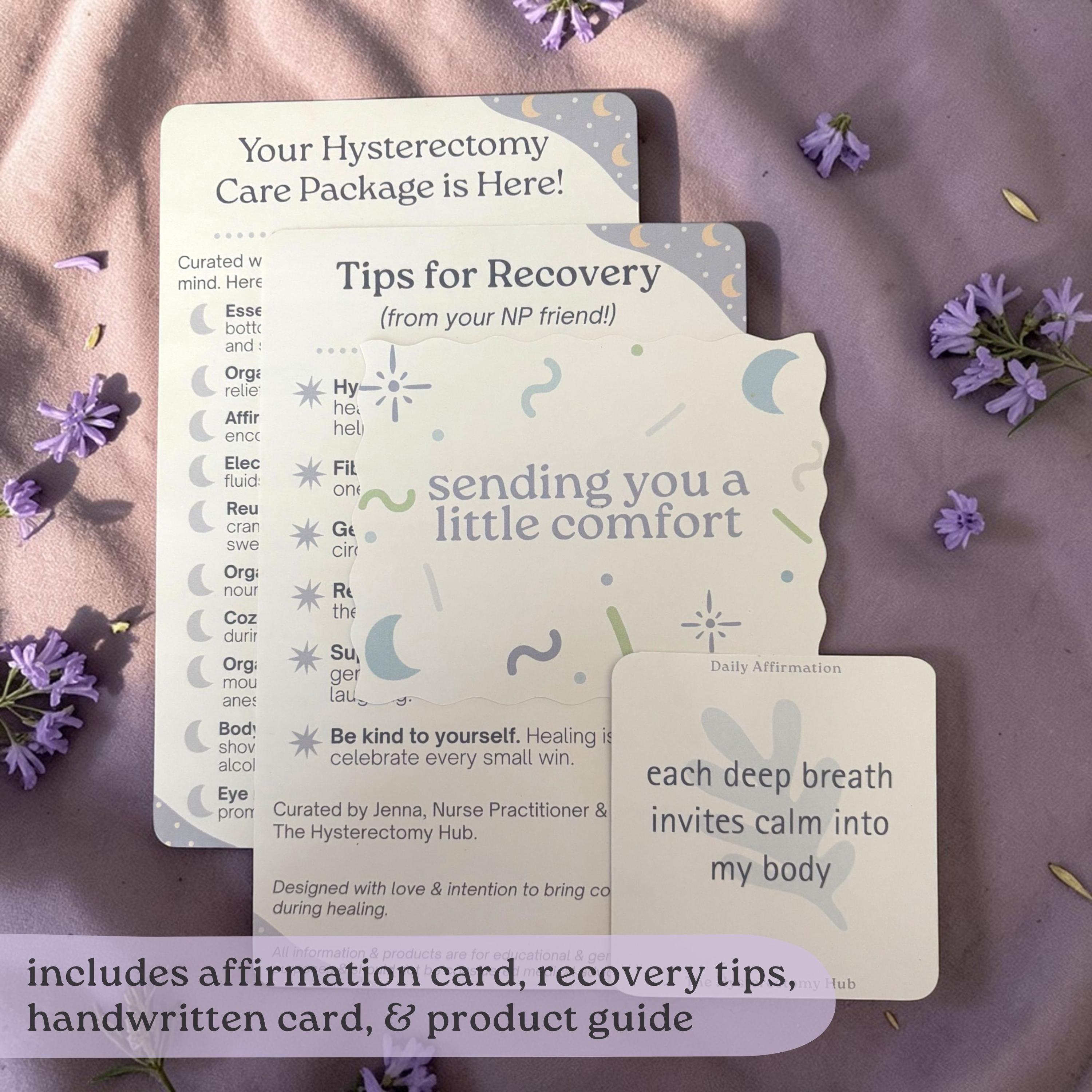 Hysterectomy Care Package With Ice Pack | Post Surgery Recovery Gift for Women | Comfort Get Well Soon Basket for Uterus Removal, Hysto Box