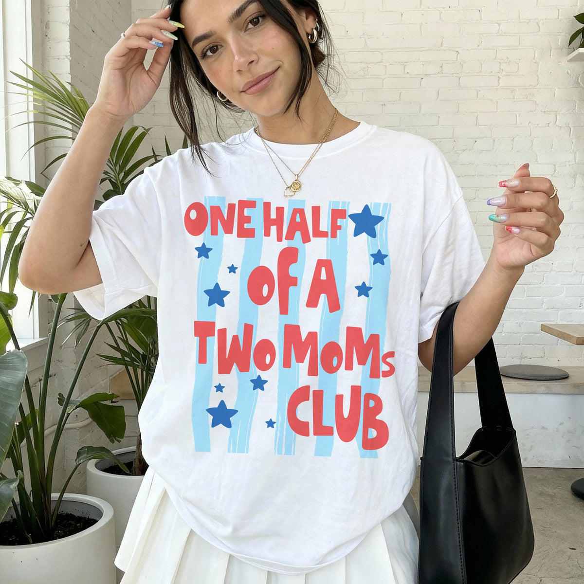 One Half Of A Two Mom Club T-Shirt, Lesbian Moms Tee, Matching Partner Pride Shirt, Mothers Day Gift for Her, Two Mom Family