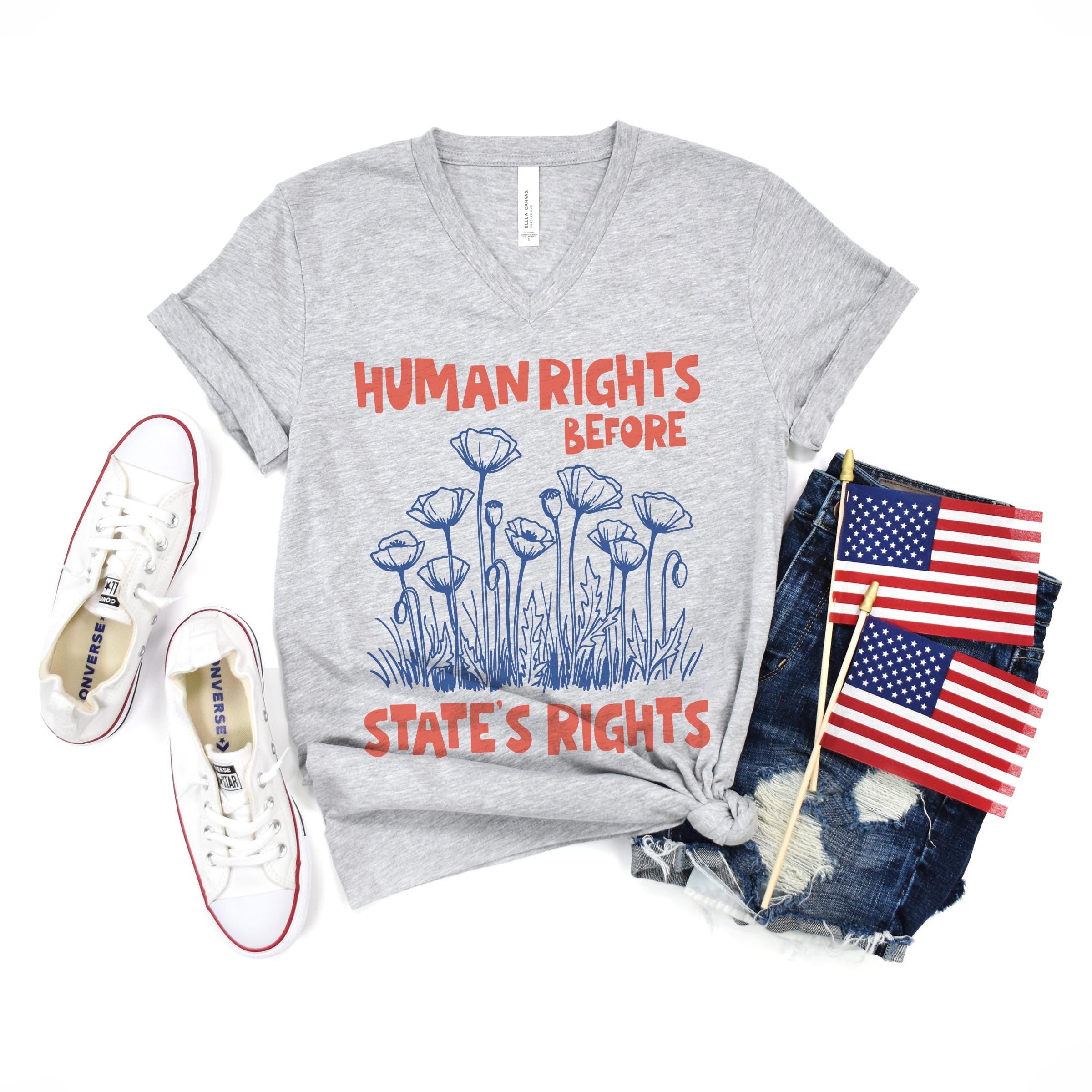 Gray t-shirt with "Human Rights Before State&