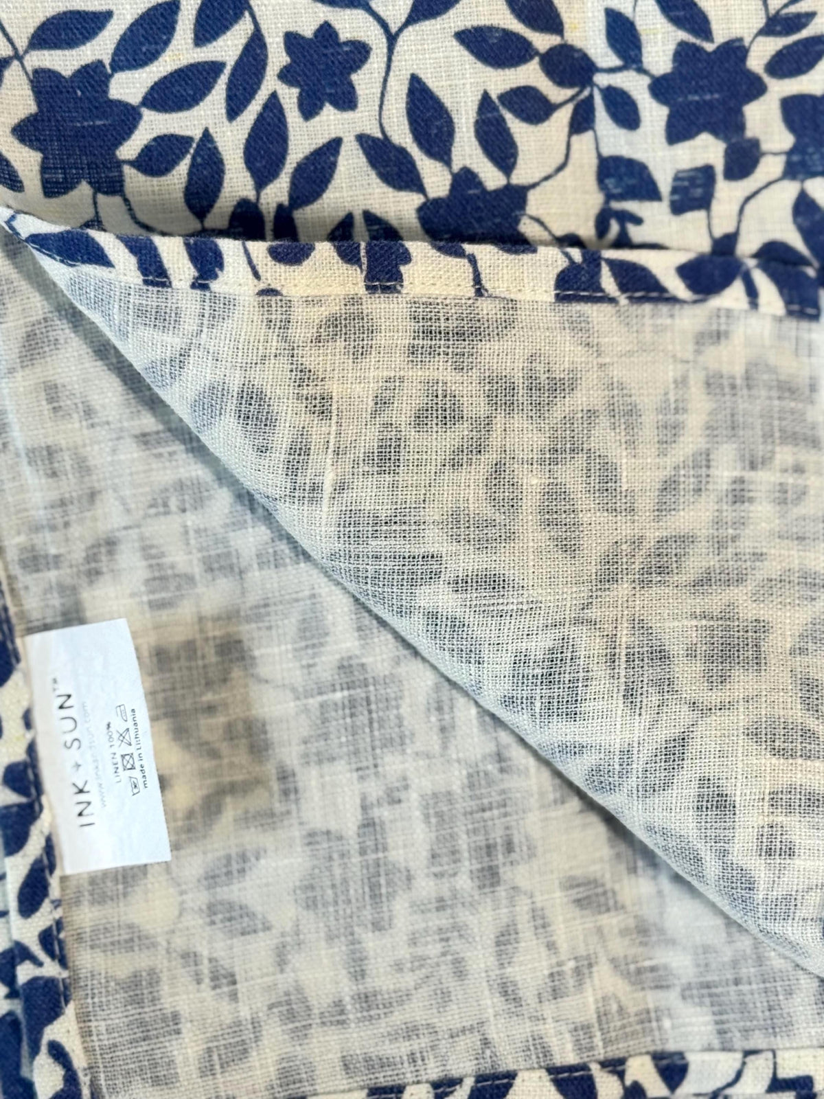 Blue Botanical Napkin – Linen Cloth Dinner Napkin – Floral Table Decor