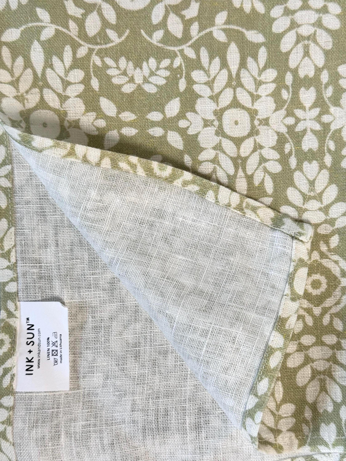 Leaf Damask Napkins – Green Linen Napkin – Botanical Table Decor