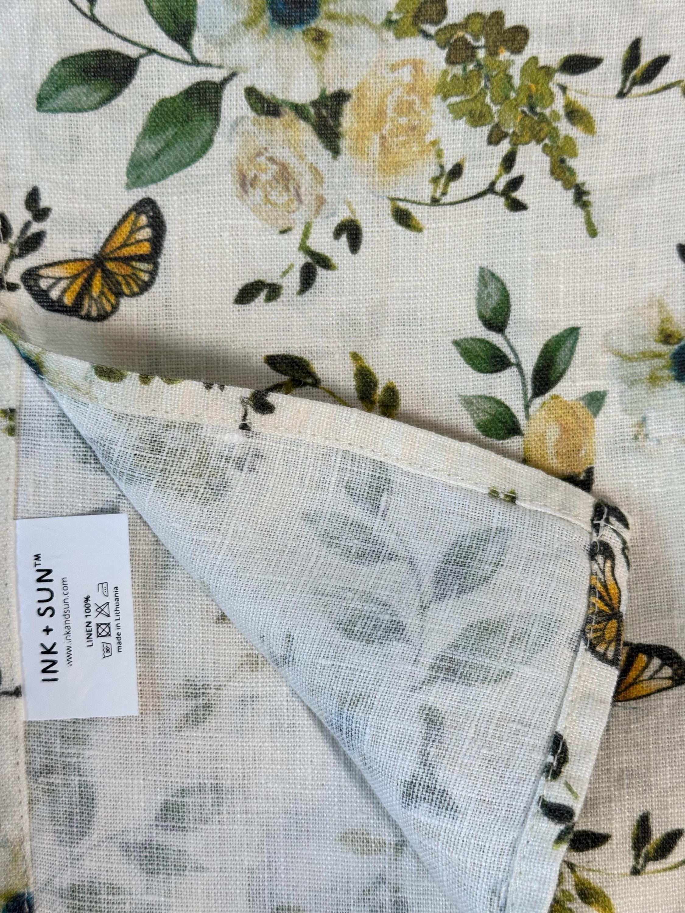 Sage Floral Napkins – Linen Napkin – Botanical Table Decor