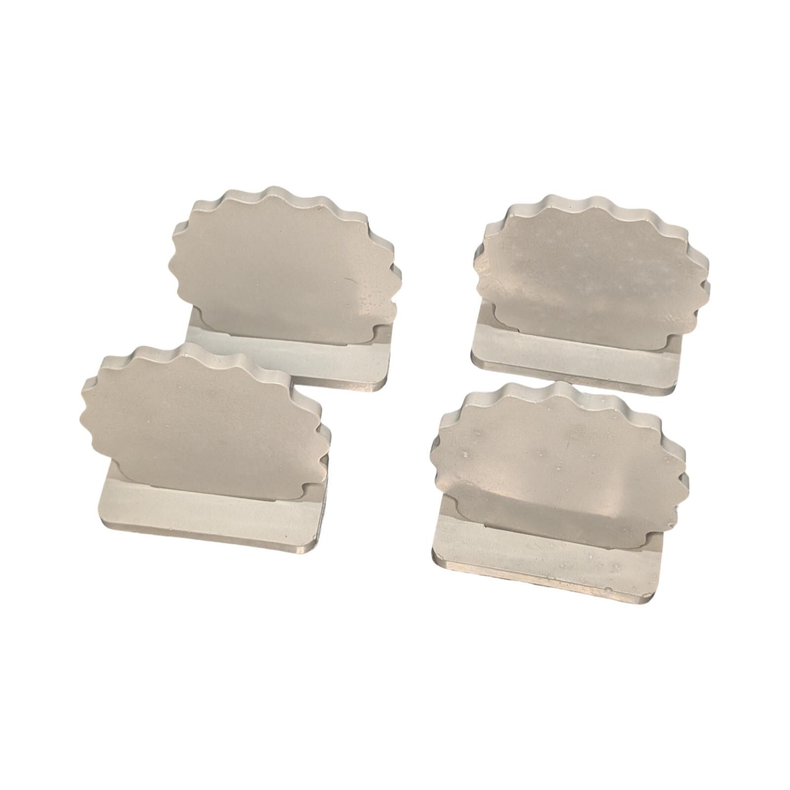 Blank Concrete Signs with Stands | Scalloped Table Top Display | DIY Wedding Table Numbers | Retail Price Signs | Small Food Stationery Sign