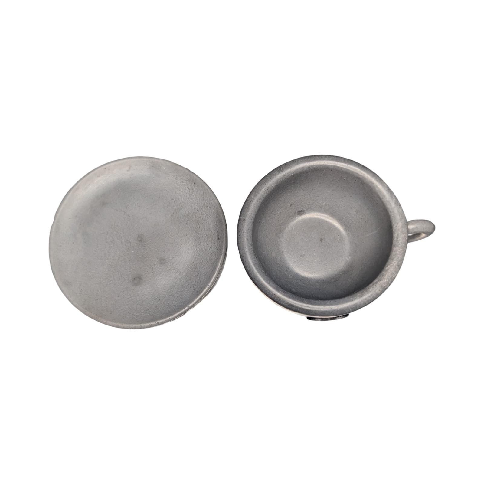 Minimalist Concrete Heart Teacup & Saucer Set | Modern Succulent Planter | Jewelry Dish | Minimalist Concrete Mug + Saucer Set