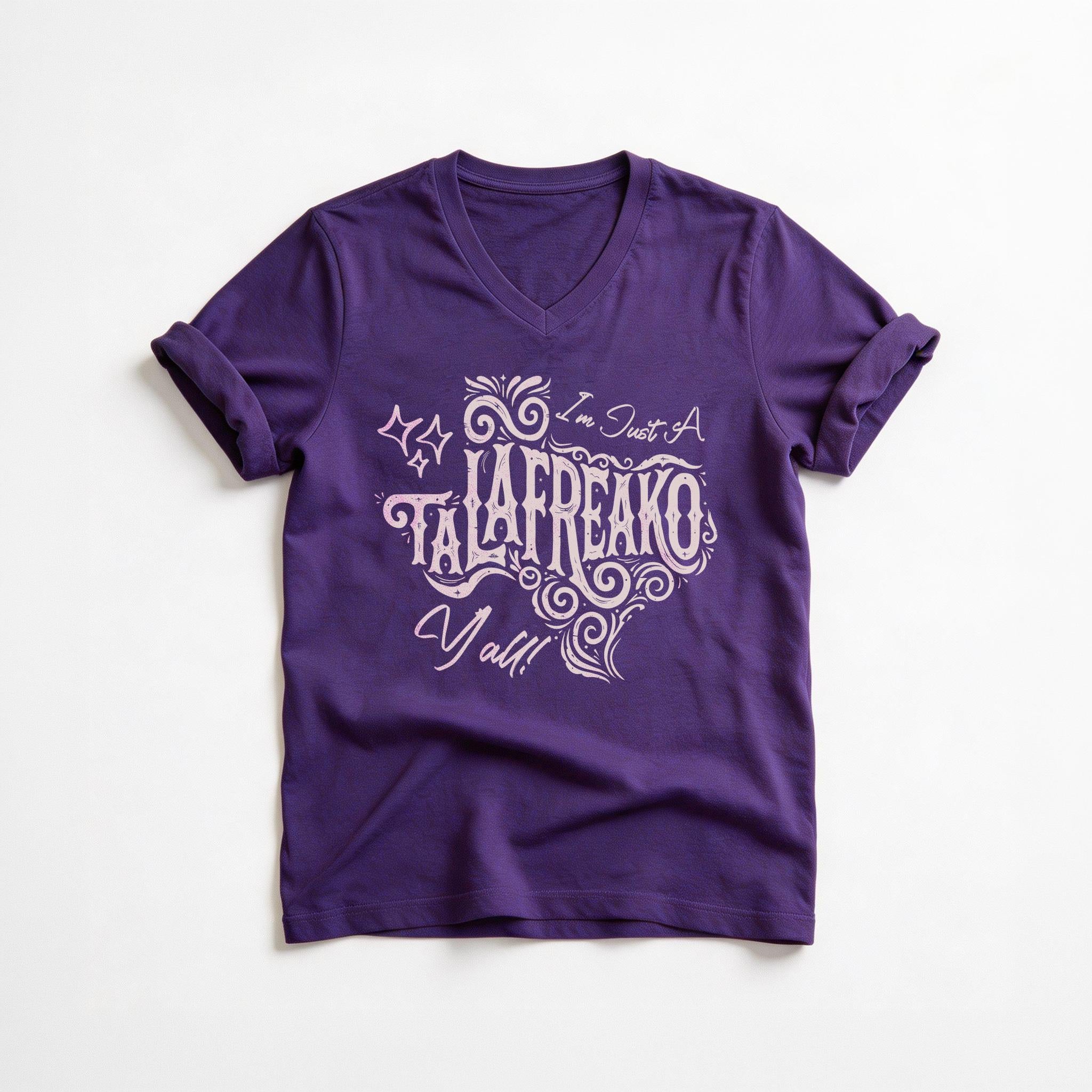 Purple t-shirt with "I&