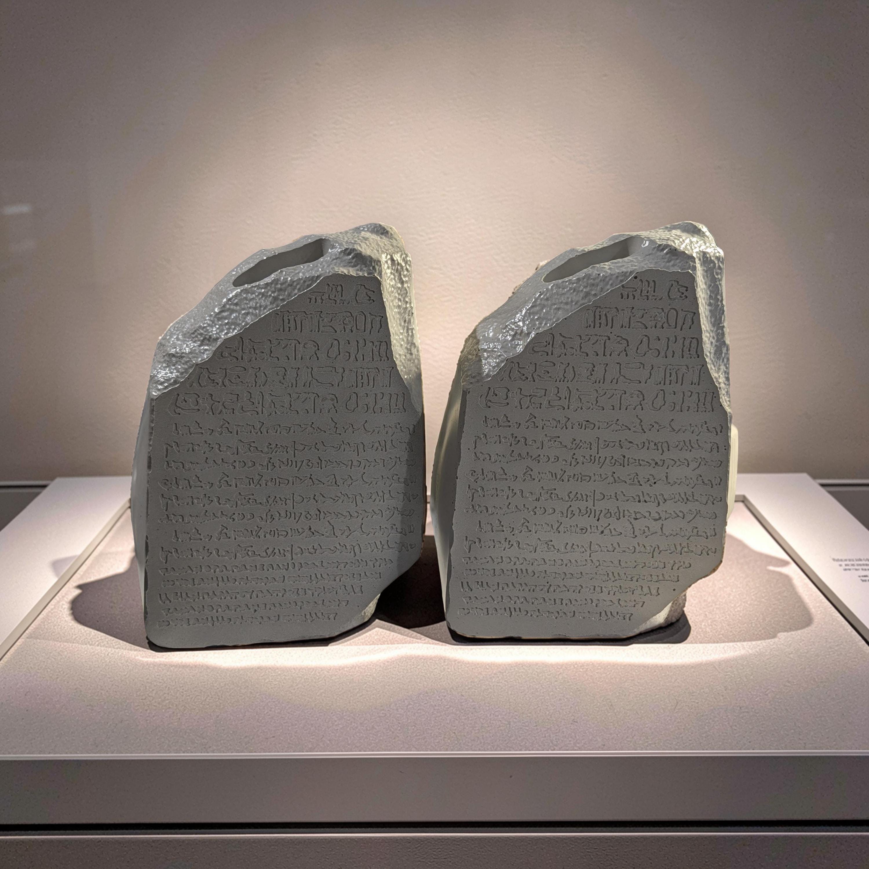 Concrete Rosetta Stone Replica Vase & Bookend | Ancient Egyptian Decor | Minimalist History Gift, Brutalist Archeology Statement Piece