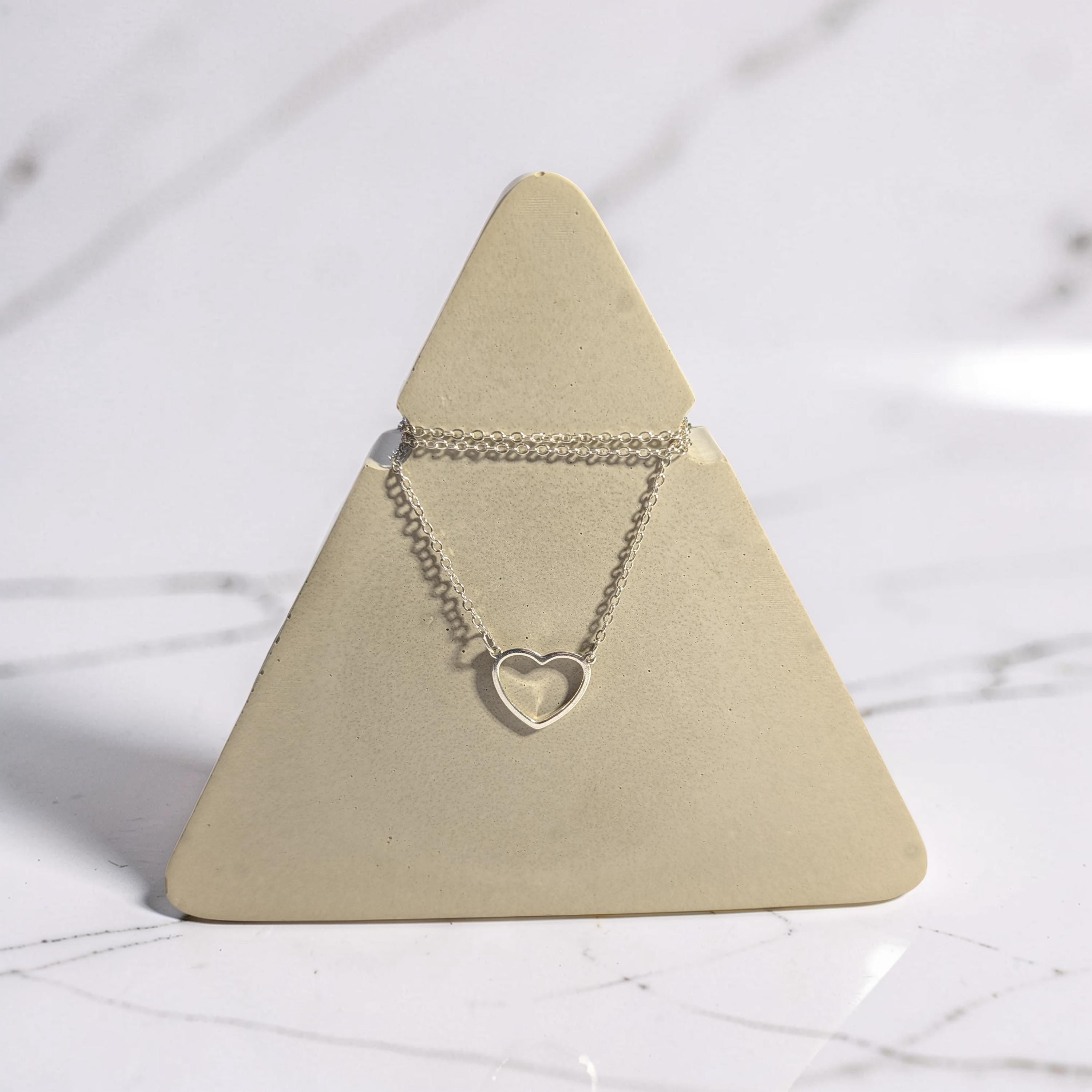 Concrete Necklace Display Stand - Minimalist Triangle Jewelry Holder, Geometric Pendant Display, Industrial Vanity Organizer