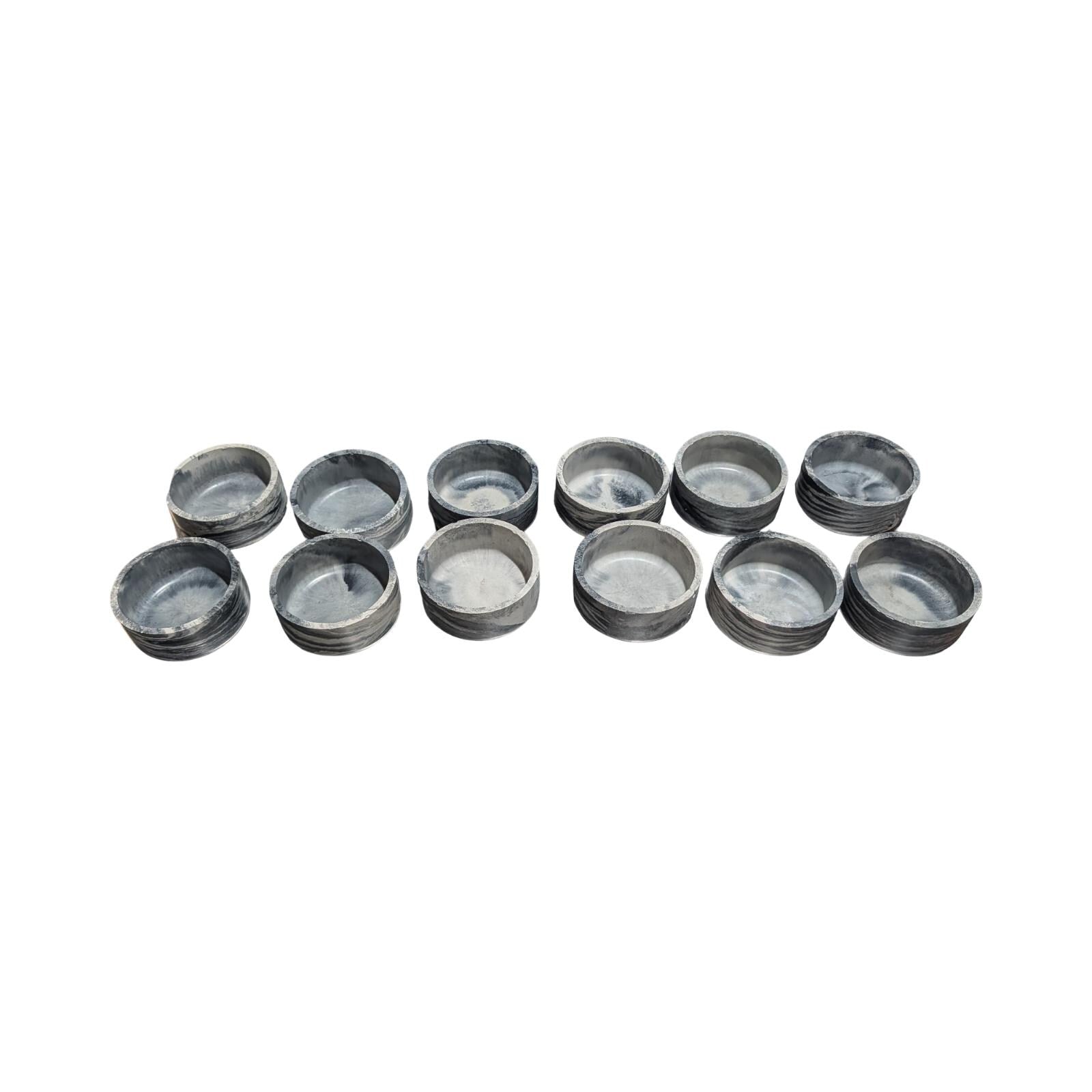 Studio Clearance | Set of 12 Concrete Bowls | Grey Marbled Cement Planters | 4" Bulk Vessel Lot | Sample Sale Destash - One Available