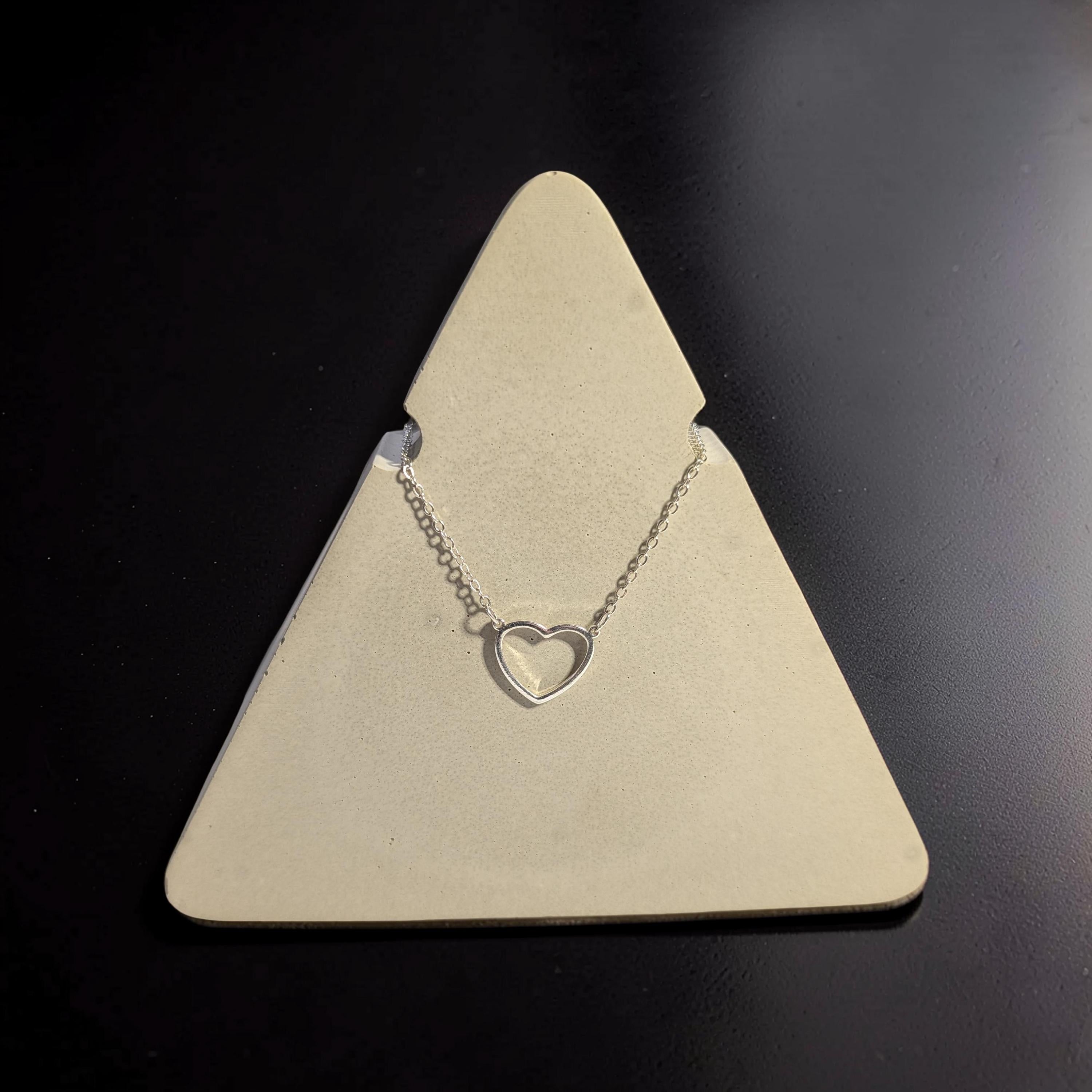 Concrete Necklace Display Stand - Minimalist Triangle Jewelry Holder, Geometric Pendant Display, Industrial Vanity Organizer