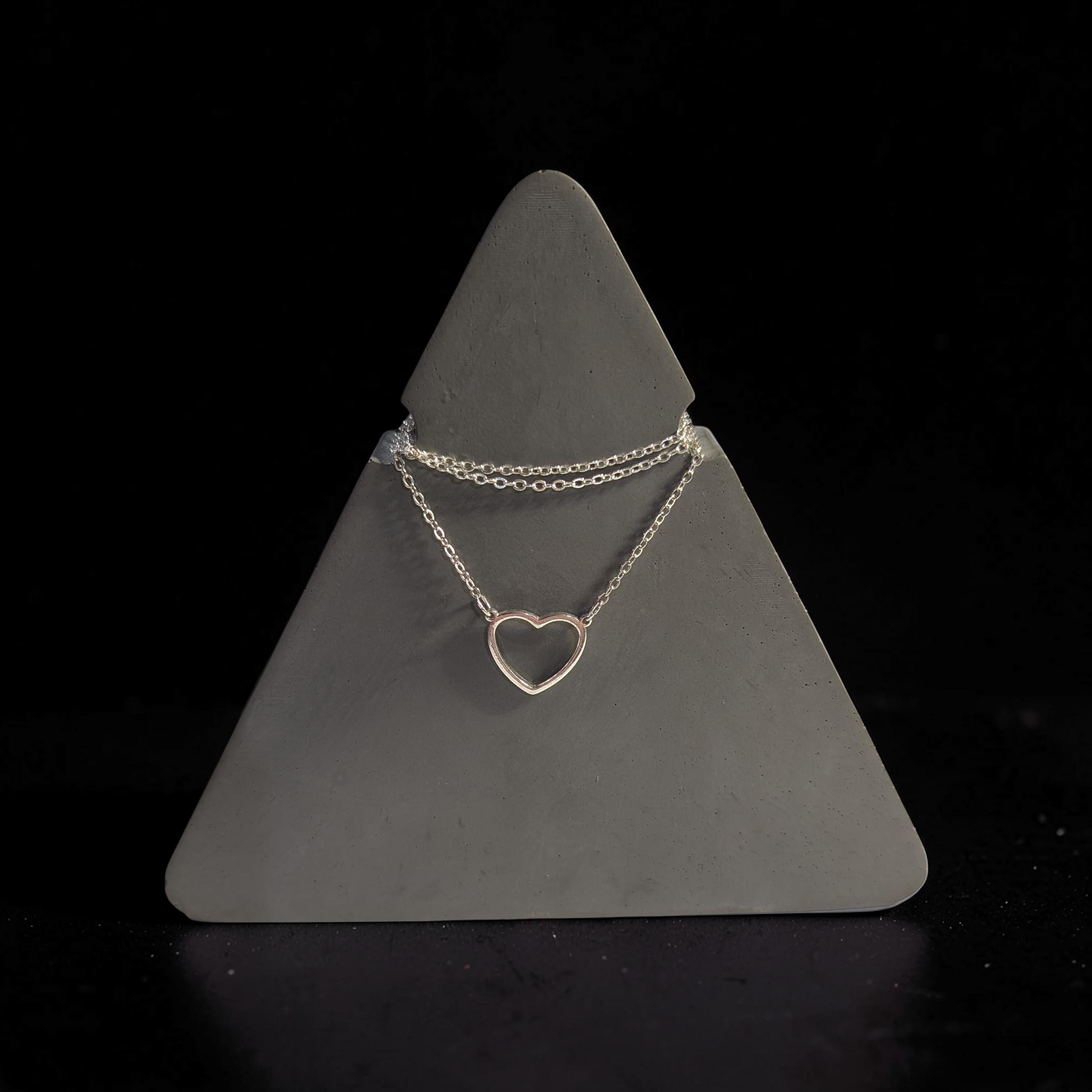 Concrete Necklace Display Stand - Minimalist Triangle Jewelry Holder, Geometric Pendant Display, Industrial Vanity Organizer