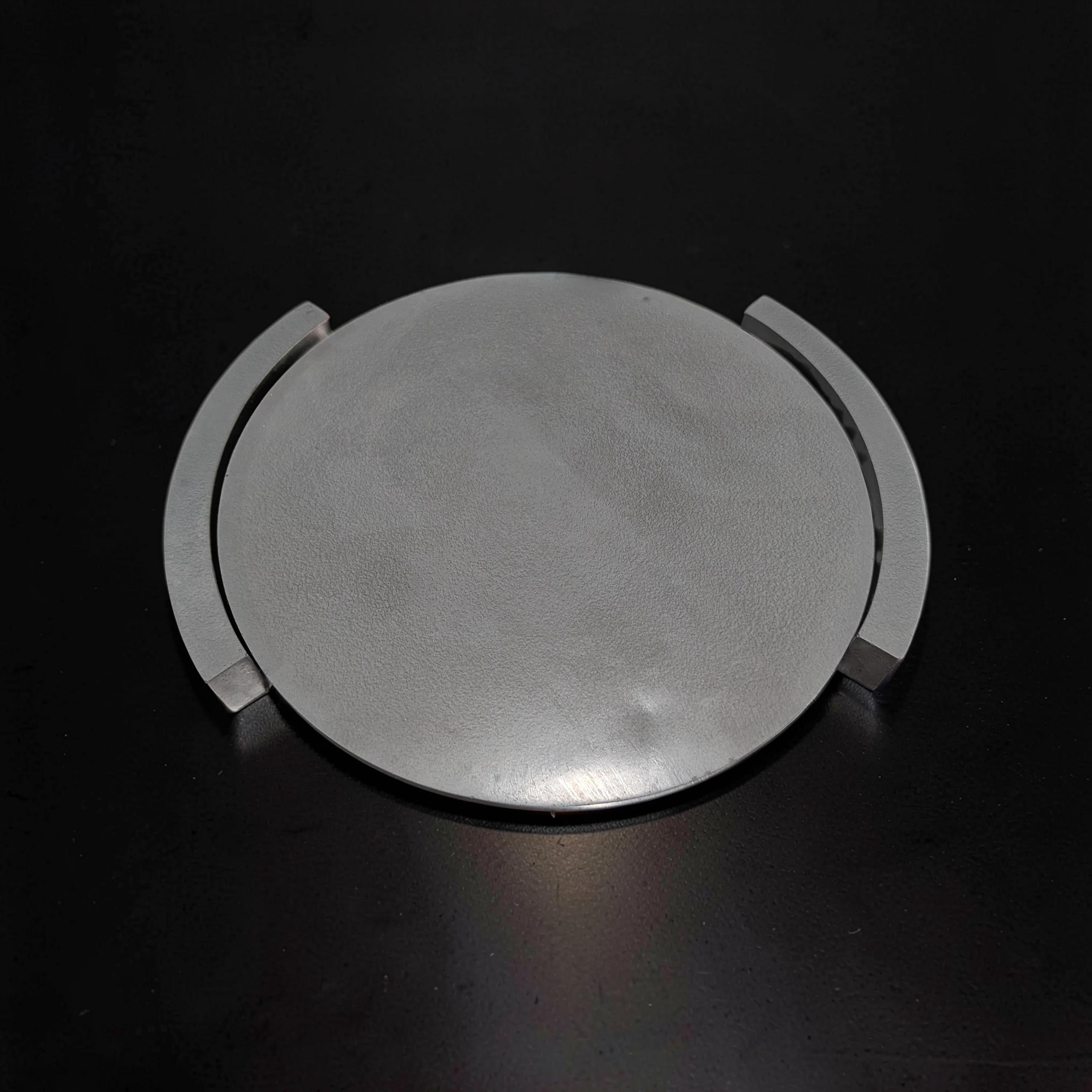 Large Round Concrete Tray with Removable Legs, Modular Grey Decorative Plate, Minimalist Riser Jewelry Dish, Modern Industrial Shelf Accent