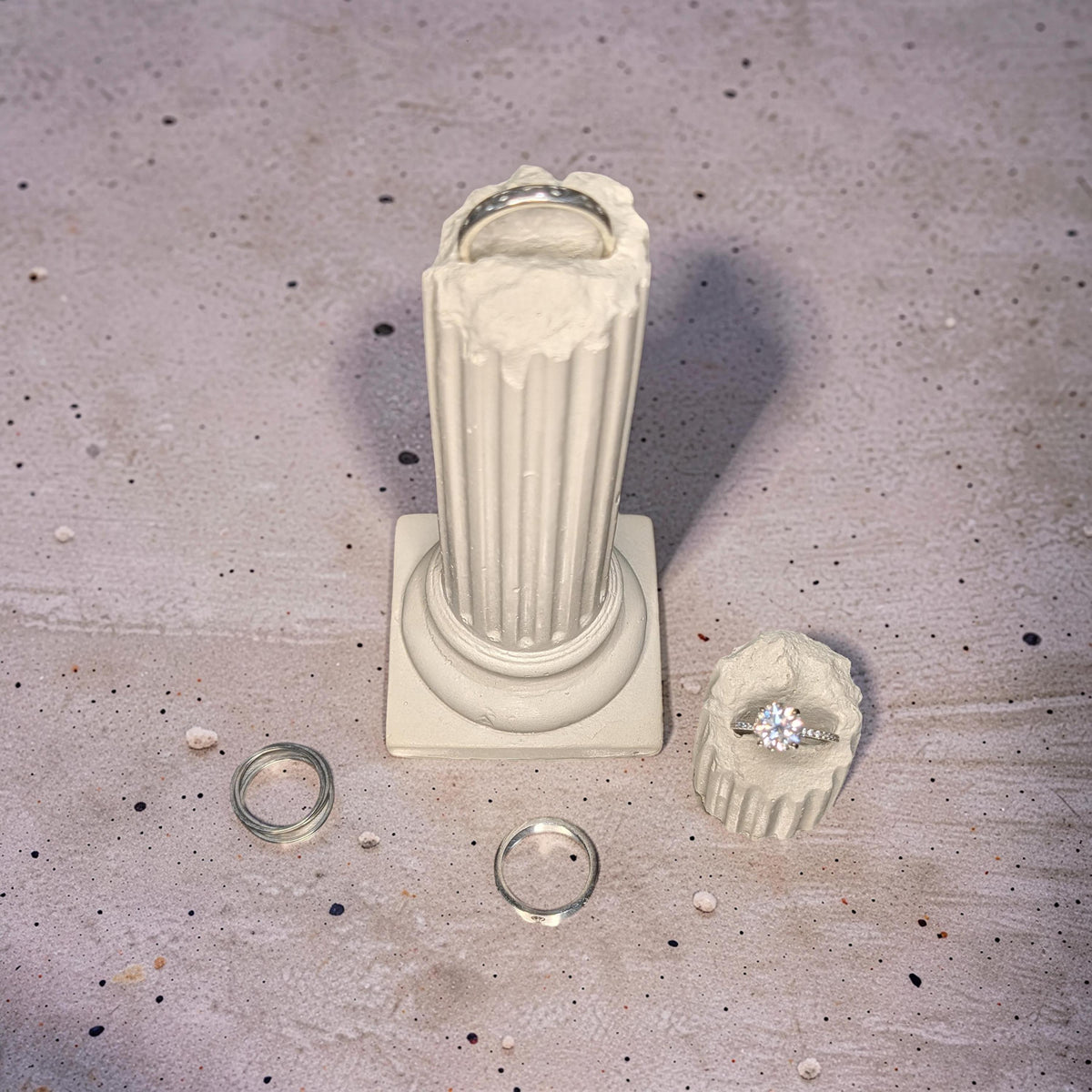 Concrete Column Ring Holder • Roman Pillar Jewelry Display • Ancient Greece Styling Flat Lay Prop for Wedding Photography