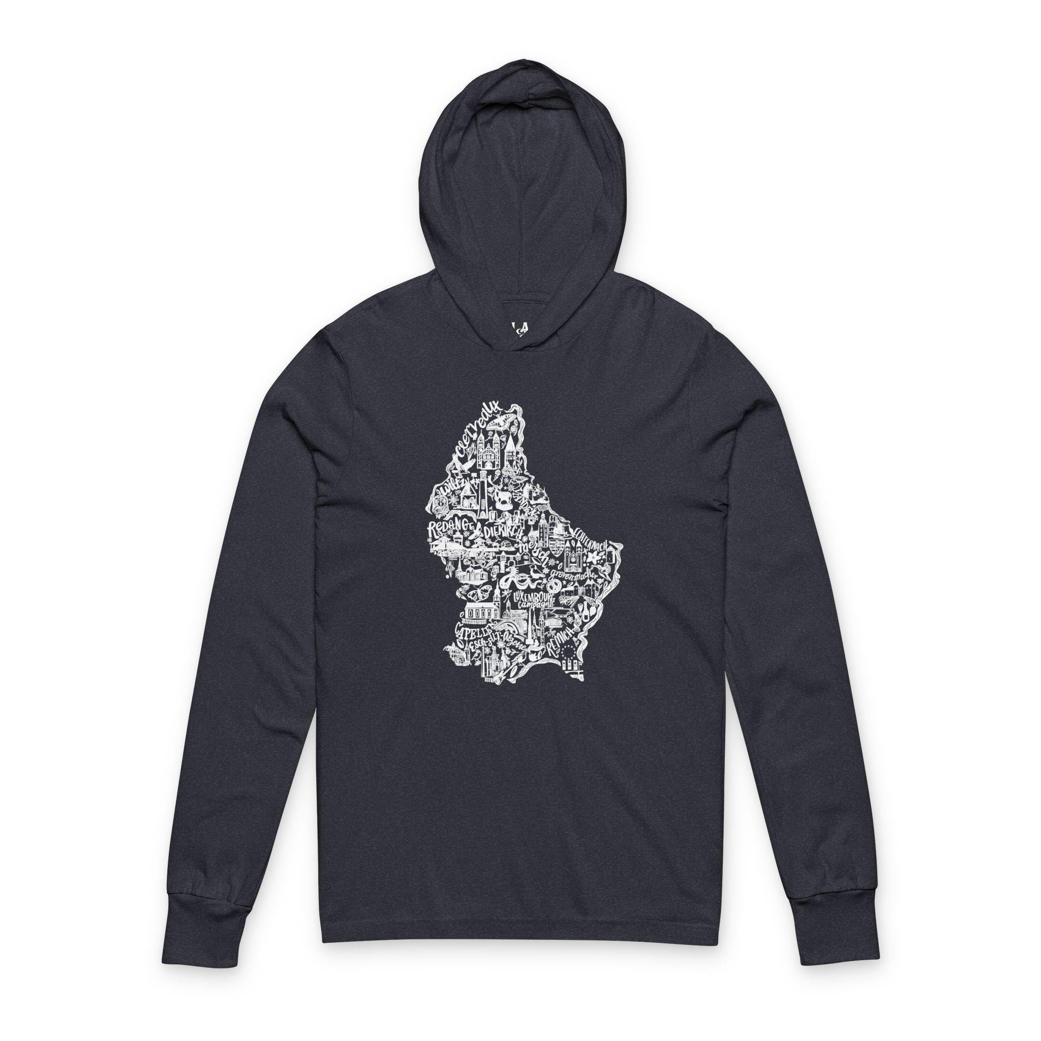 Minimal White Hoodie Tee | Hooded Long Sleeve Tee