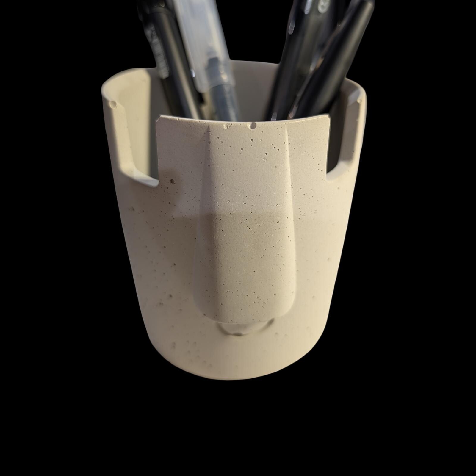 Concrete Glasses Holder & Pencil Cup, Minimalist Face Glasses Stand, Unique Modern Desk Organizer, Eyeglass Stand, Cute Teacher Gift