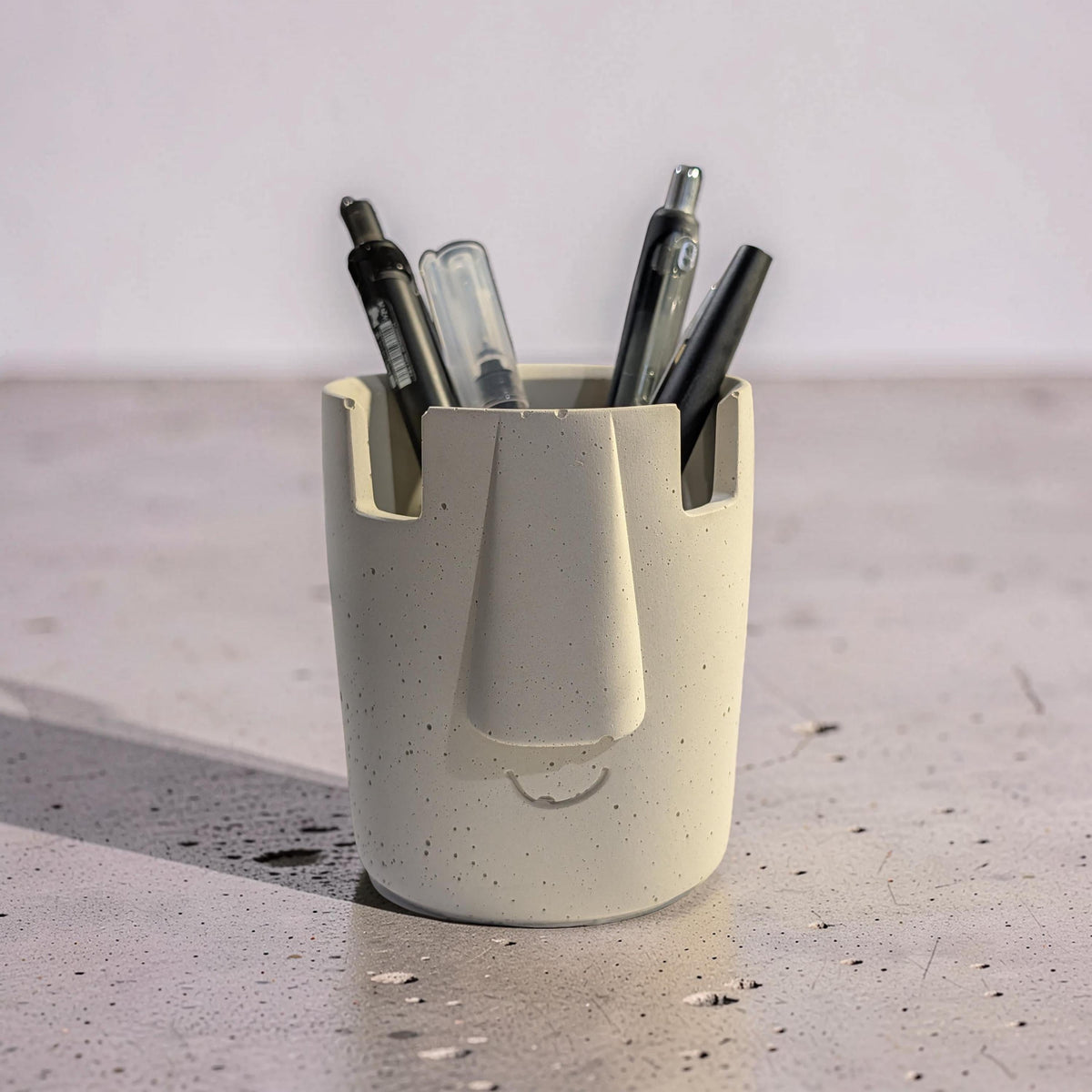 Concrete Glasses Holder & Pencil Cup, Minimalist Face Glasses Stand, Unique Modern Desk Organizer, Eyeglass Stand, Cute Teacher Gift