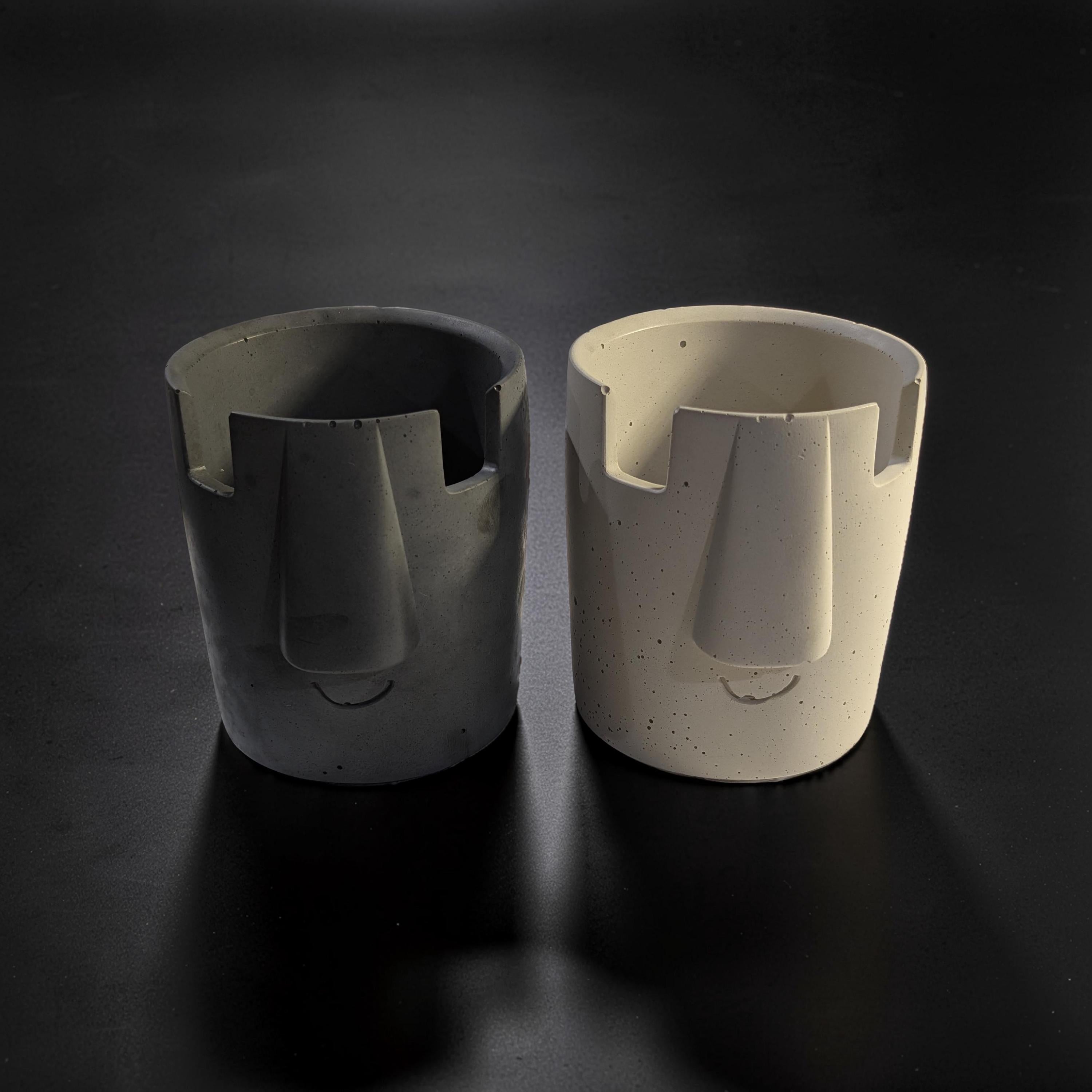 Concrete Glasses Holder & Pencil Cup, Minimalist Face Glasses Stand, Unique Modern Desk Organizer, Eyeglass Stand, Cute Teacher Gift