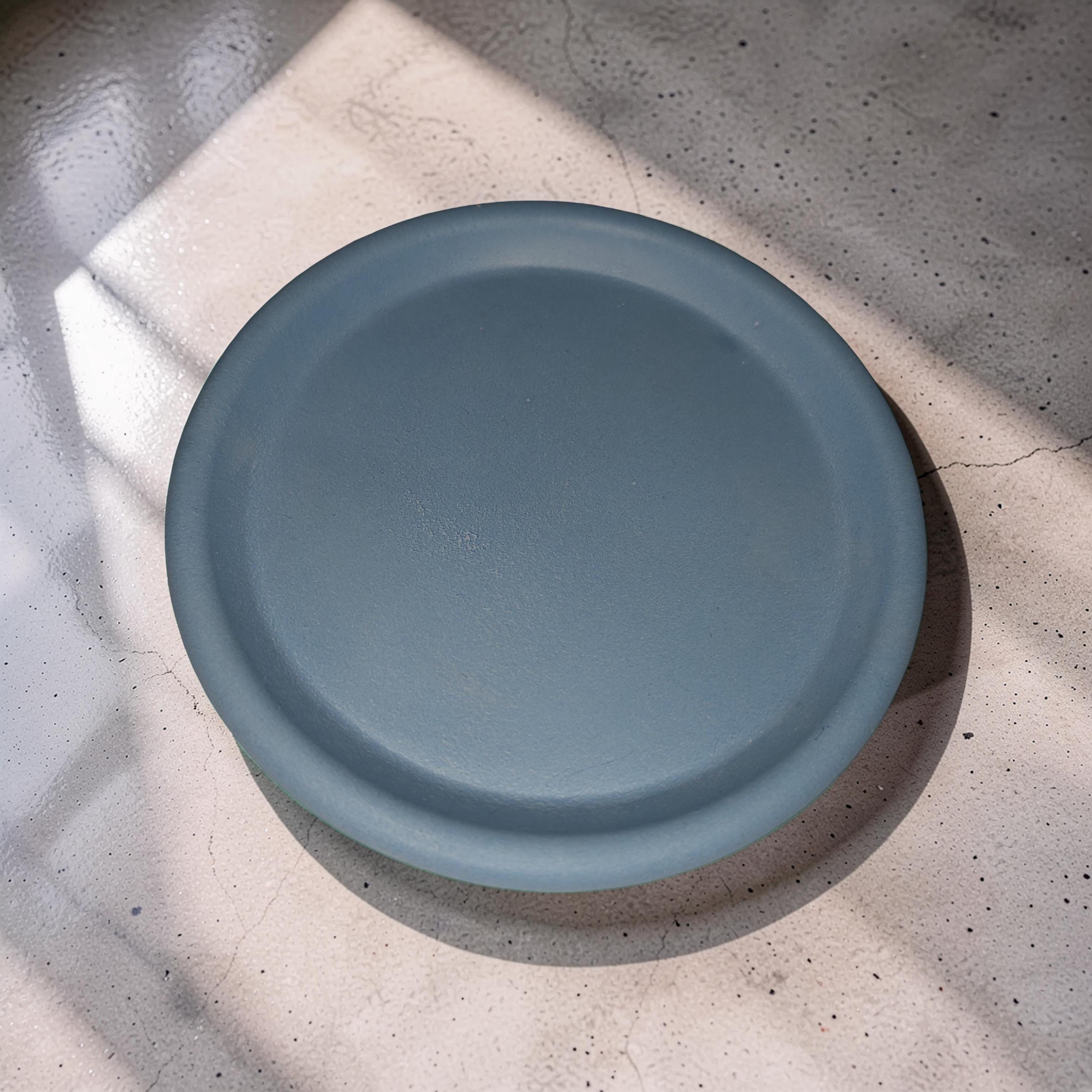 Minimalist Concrete Catchall Tray | Small Round Jewelry Dish & Succulent Plant Saucer | Modern Key Tray, Ring Dish, Candle Coaster