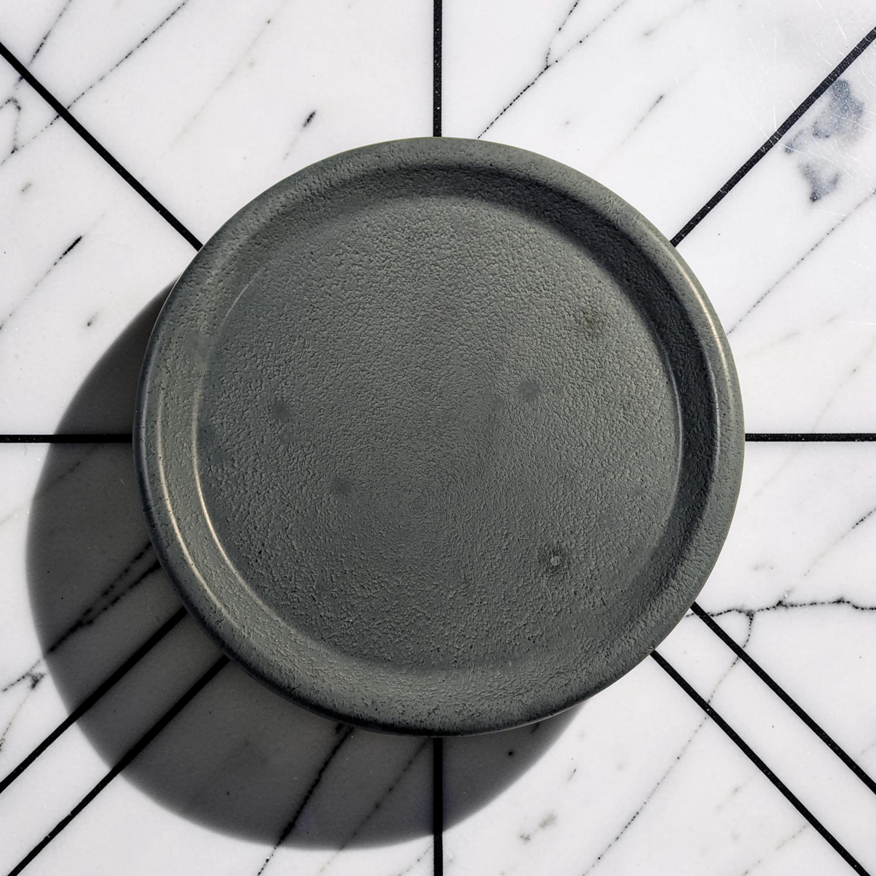 Minimalist Concrete Catchall Tray | Small Round Jewelry Dish & Succulent Plant Saucer | Modern Key Tray, Ring Dish, Candle Coaster