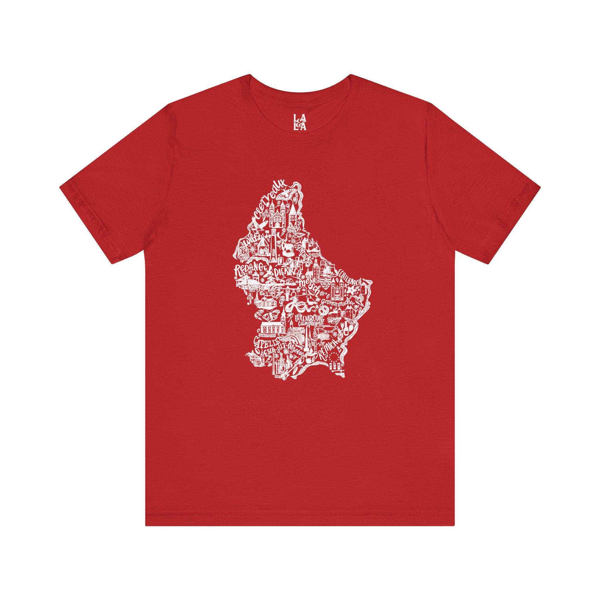Luxembourg Landmark Map T-Shirt | Illustrated City Icons Tee