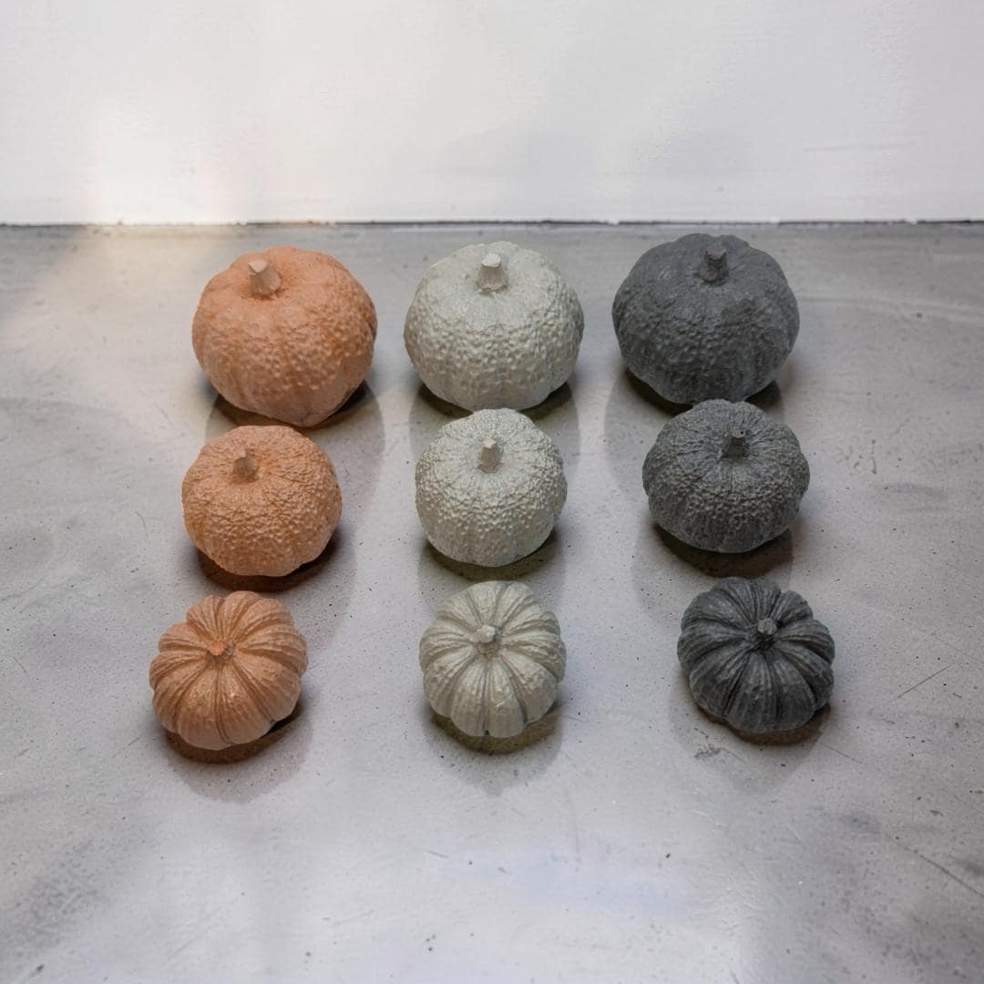 Mini Concrete Pumpkin - Small Autumn Figurine Decor, Hand Poured Modern Fall Table Accent, Tiered Tray Halloween Decor, Single or Mix Match