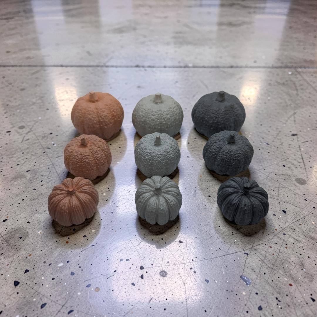 Mini Concrete Pumpkin - Small Autumn Figurine Decor, Hand Poured Modern Fall Table Accent, Tiered Tray Halloween Decor, Single or Mix Match