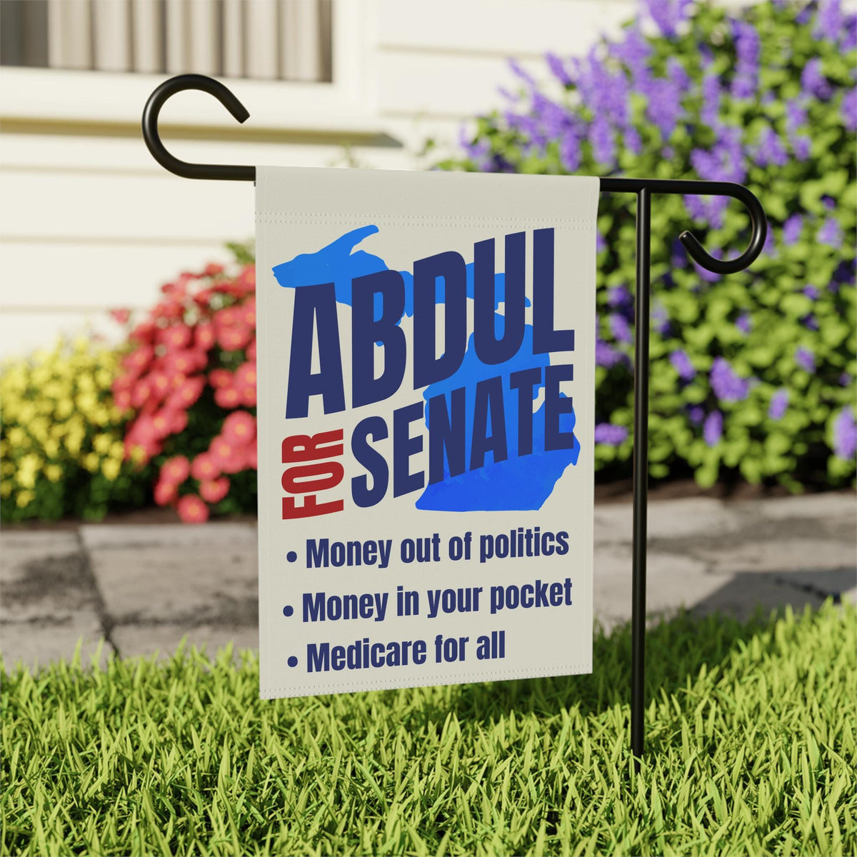 Abdul El-Sayed for Senate Michigan Garden Flag | Progressive Political House Banner Midterm Election 26