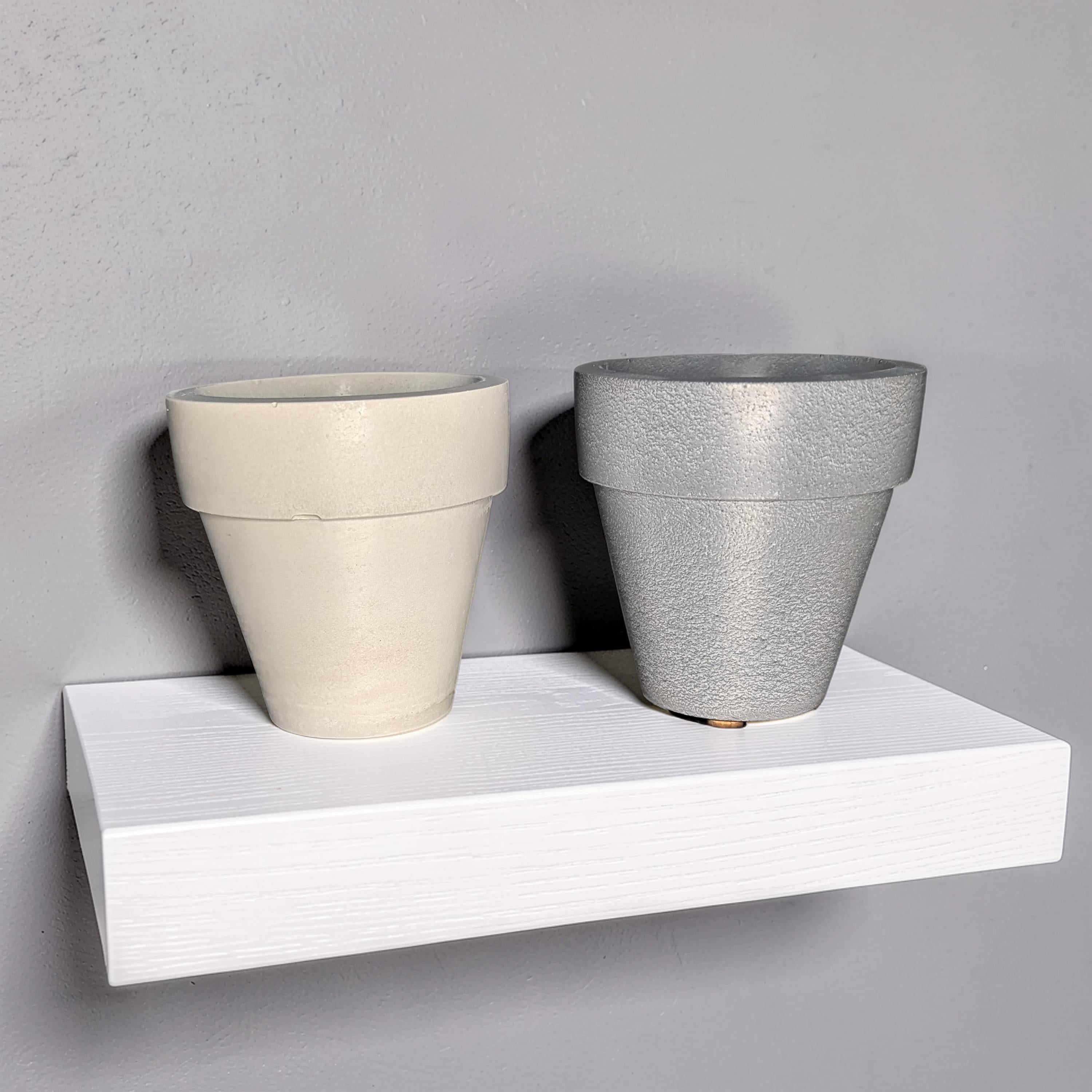 3.7" Concrete Succulent Planter, Small Modern Plant Pot with Drainage Option, Minimalist Indoor Flower Pot, 3.6" Tall Cement Pot