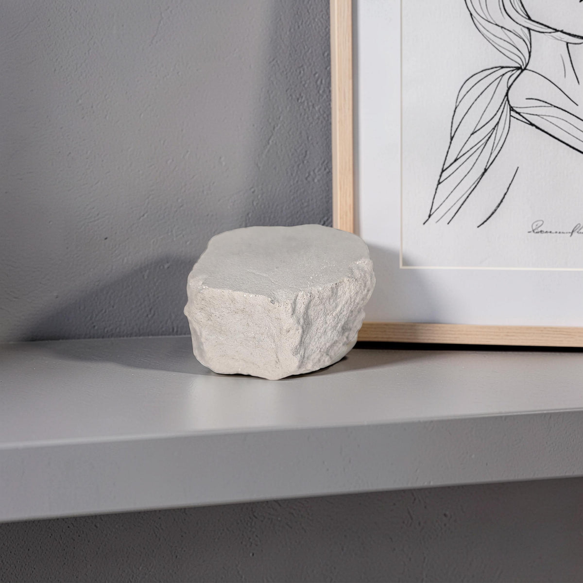 Raw Concrete Stone Riser & Photography Prop, Textured Rock Fragment Display Block, Brutalist Jewelry Pedestal, Minimalist Styling Plinth