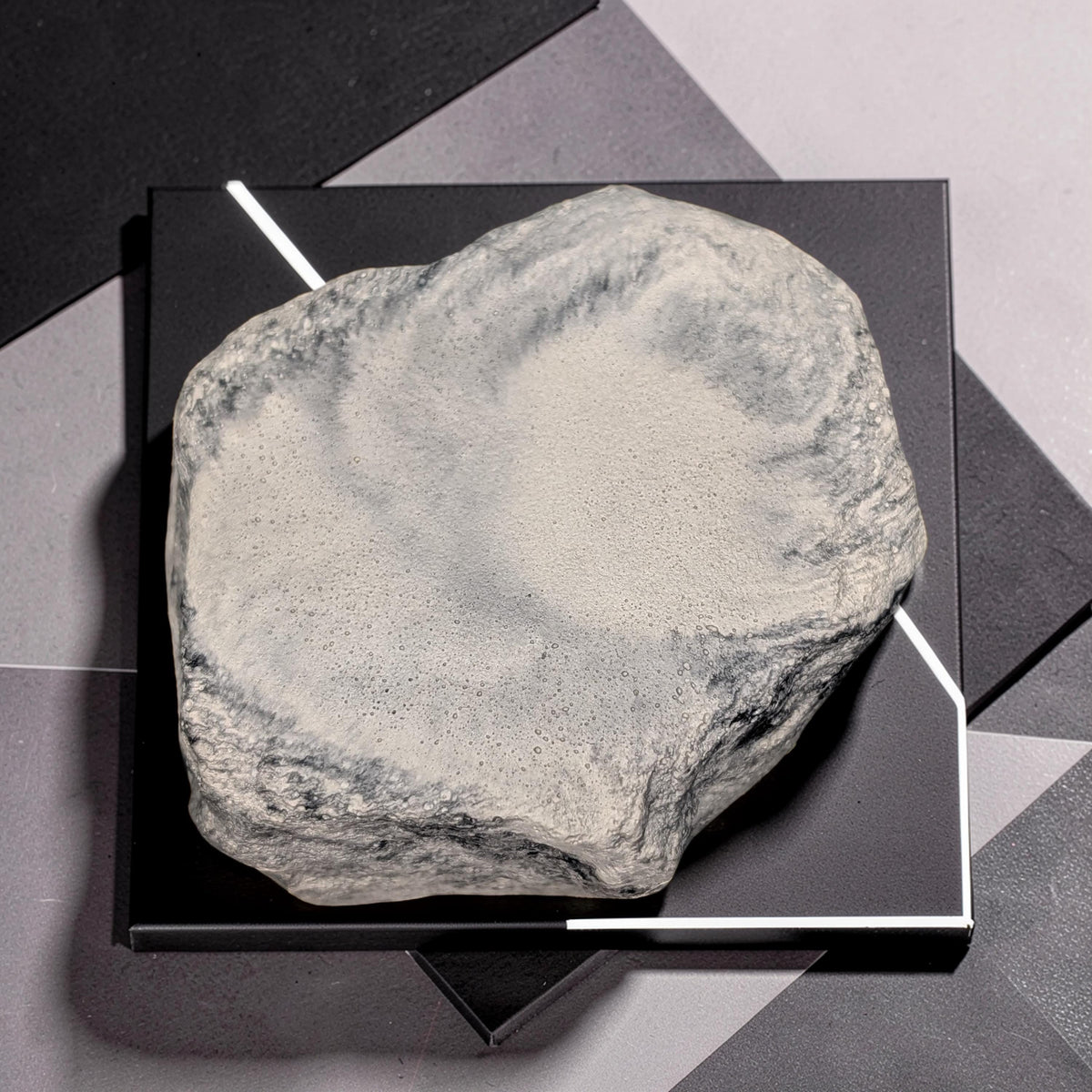 Raw Concrete Stone Riser & Photography Prop, Textured Rock Fragment Display Block, Brutalist Jewelry Pedestal, Minimalist Styling Plinth