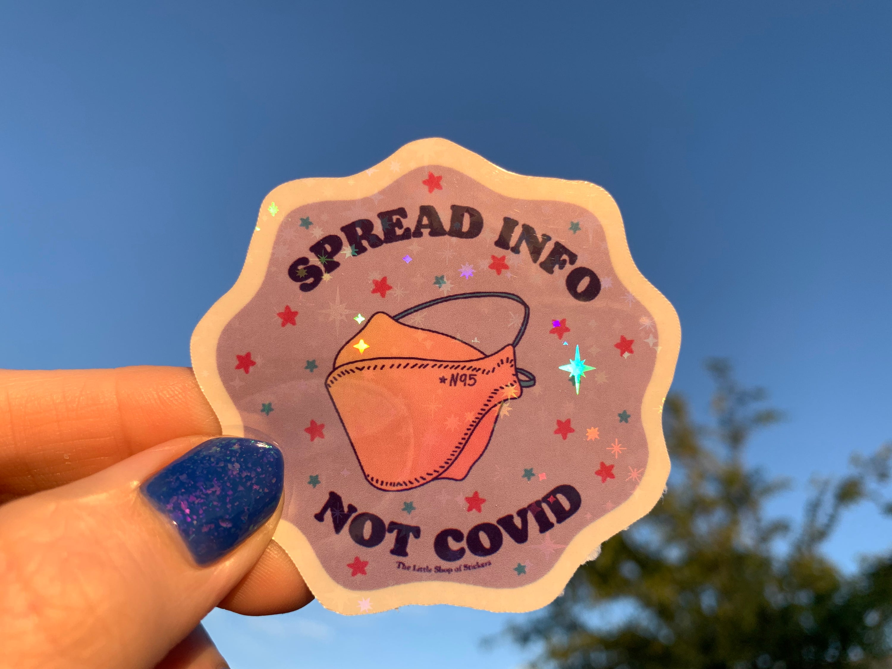 Spread Info Not Covid waterproof vinyl sticker