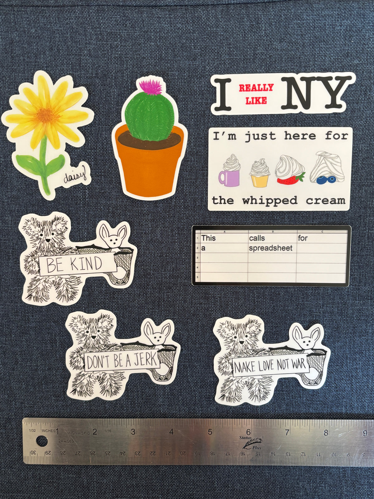 Various Stickers of Nature and Catch Phrases