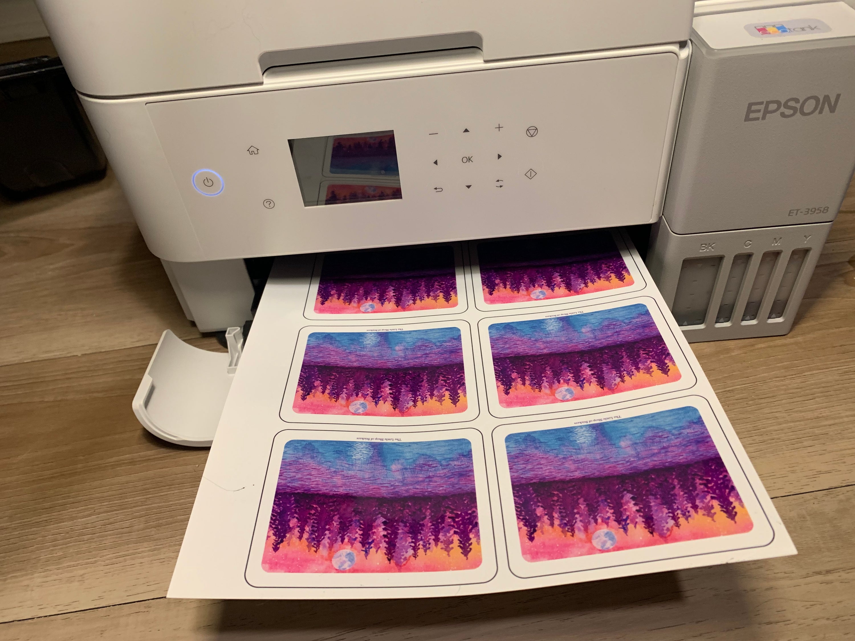 Pink Sunset Dreams waterproof vinyl sticker for water bottle, laptop, and more