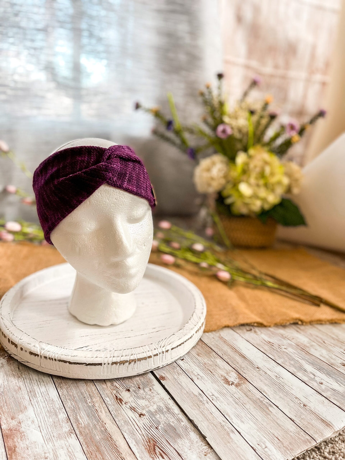 Hand dyed merino lightweight ear warmers