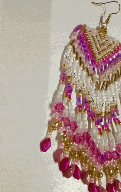 "Barbi-fied" Dazzling earrings - gold & pink