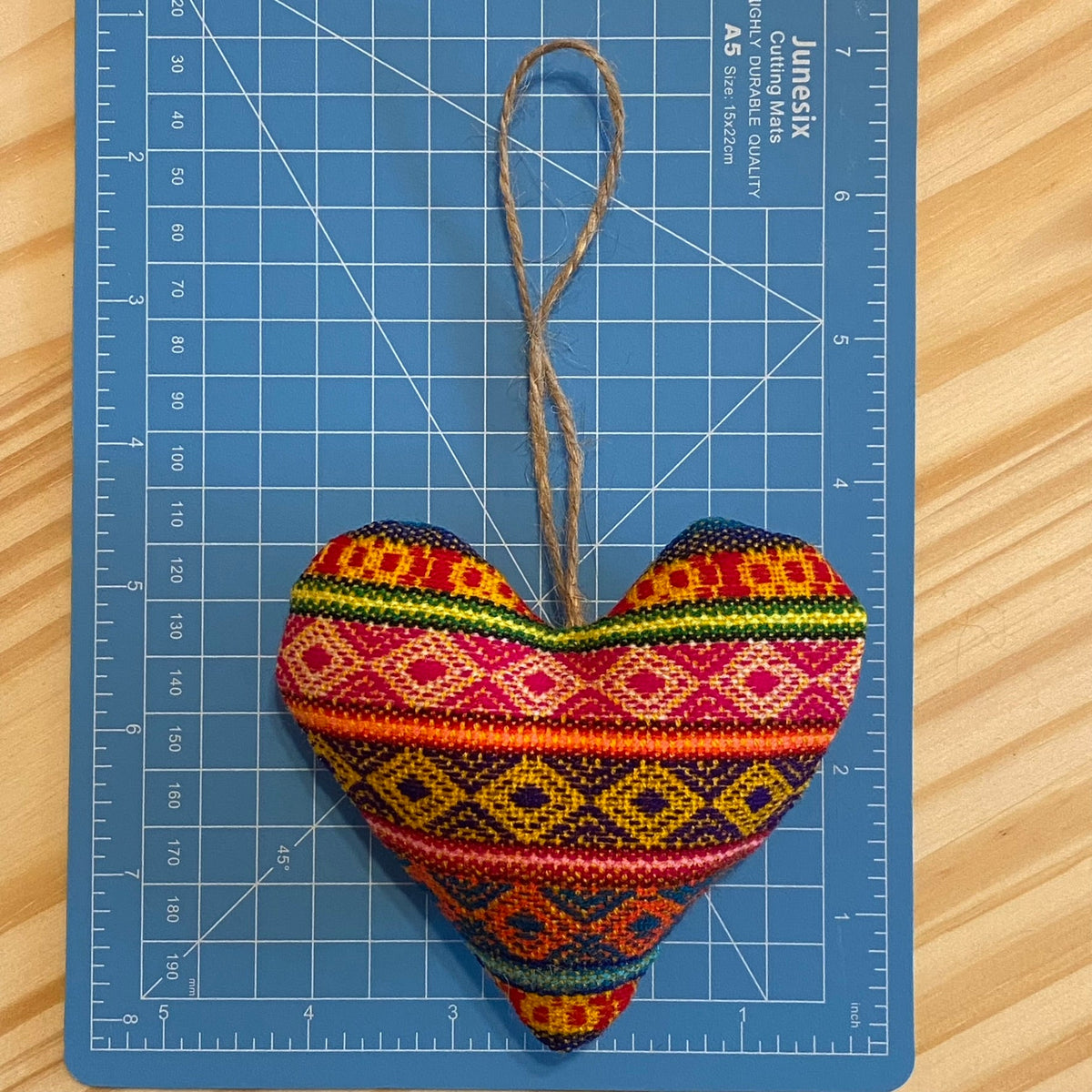 Aguayo Heart Ornaments - multi-colored