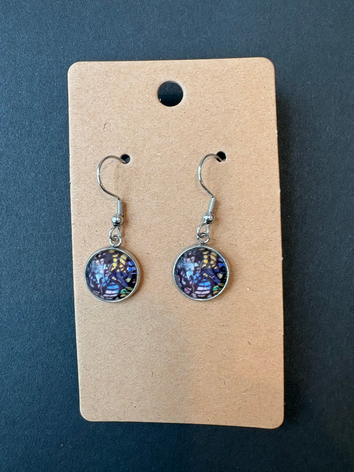 Dangly Stainless Steel Earrings dark lines