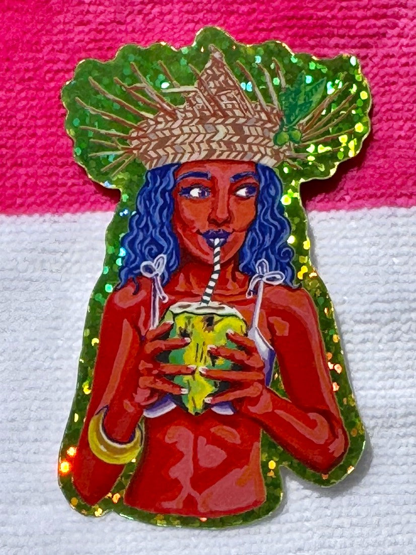 Pool Witch Coral Sticker