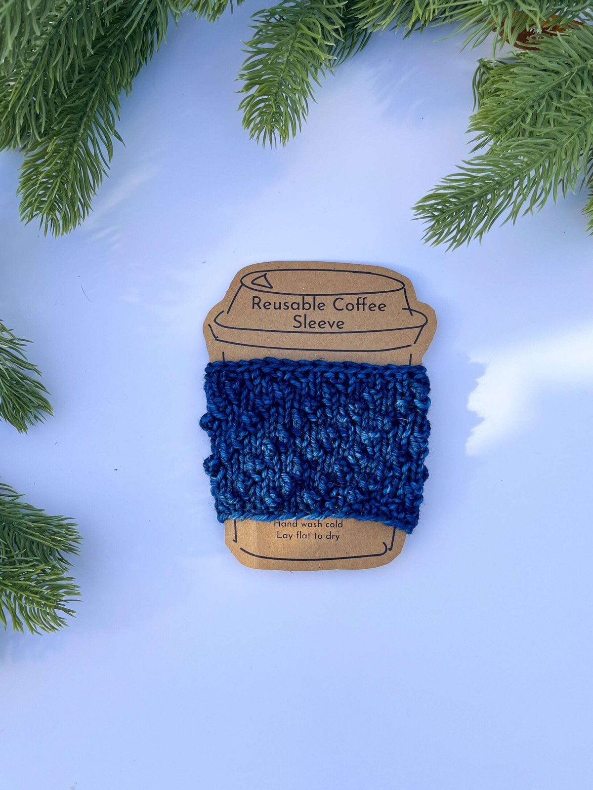 Hand-dyed merino reusable coffee sleeve