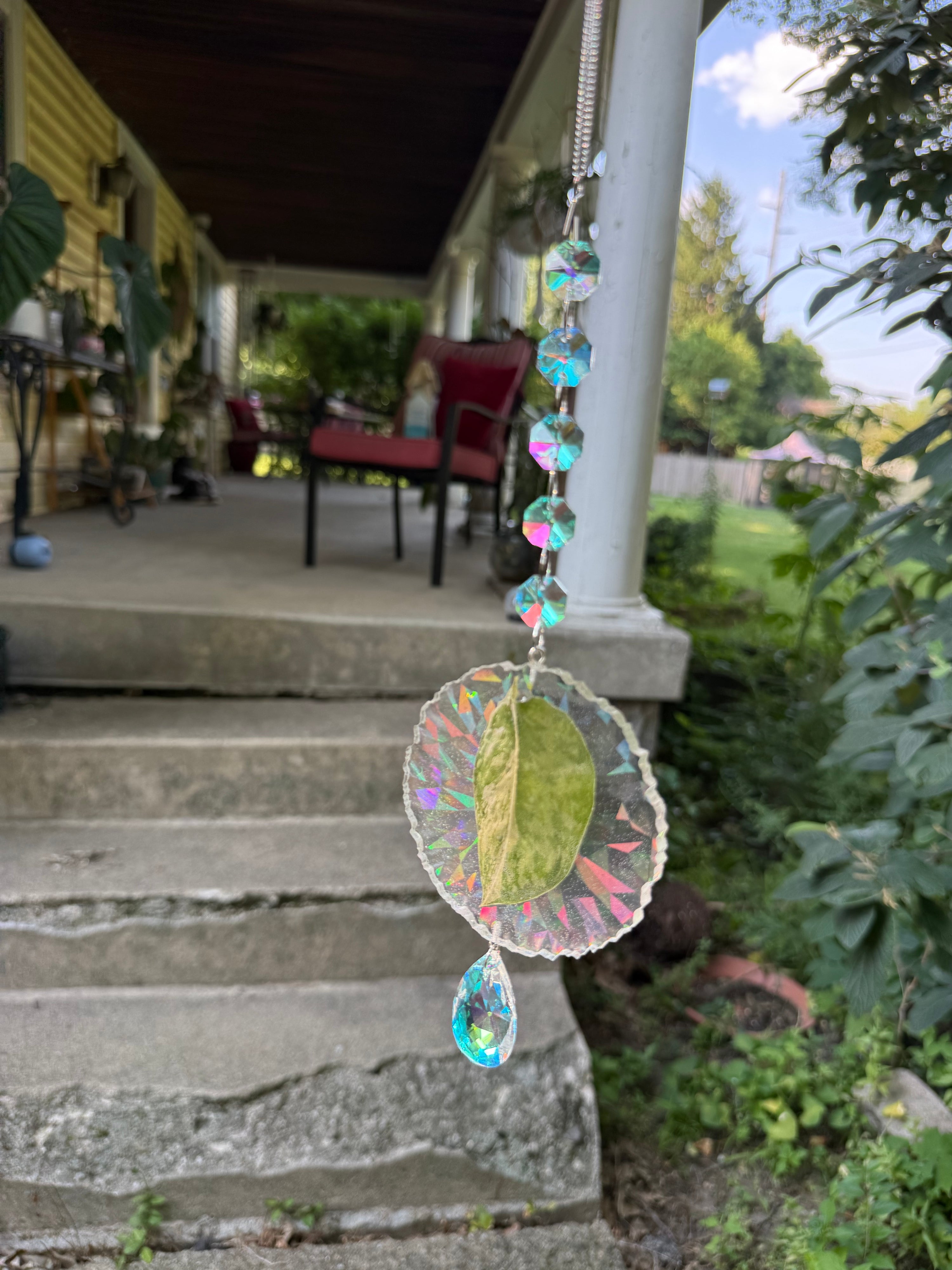 Leaf Suncatcher - Holo S. White Diamond
