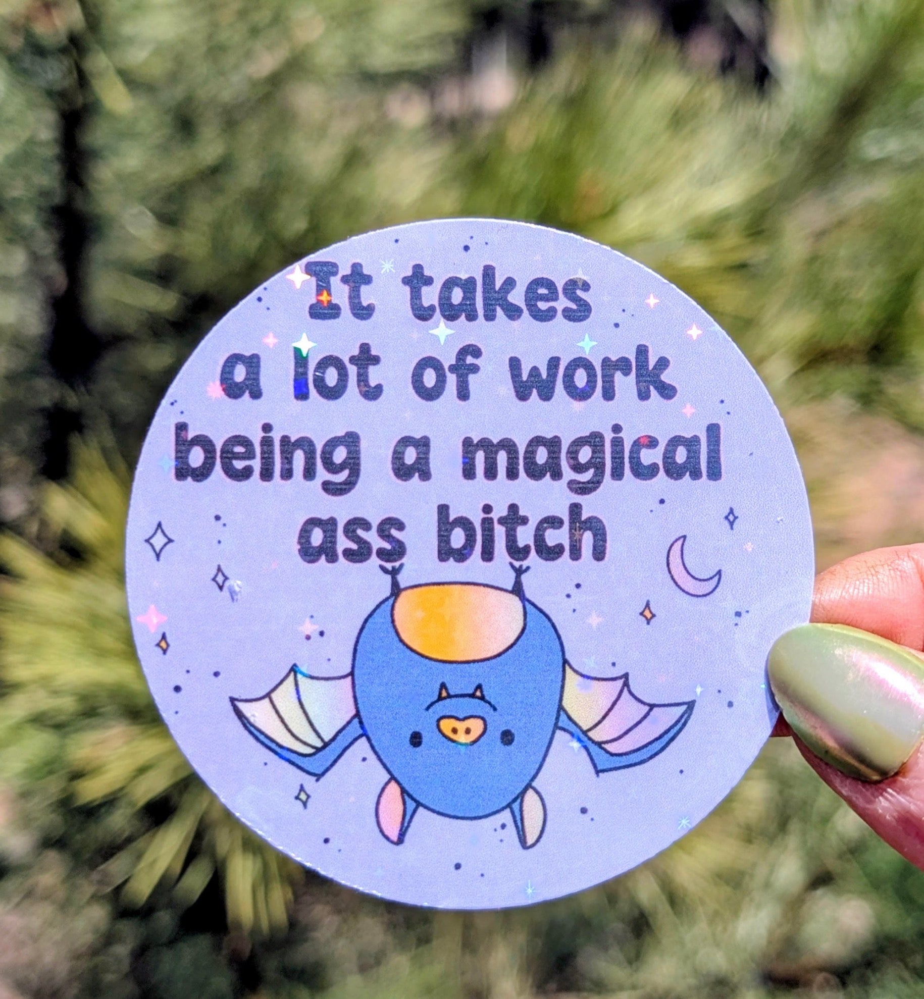 Magical Woman Glittery Vinyl Sticker