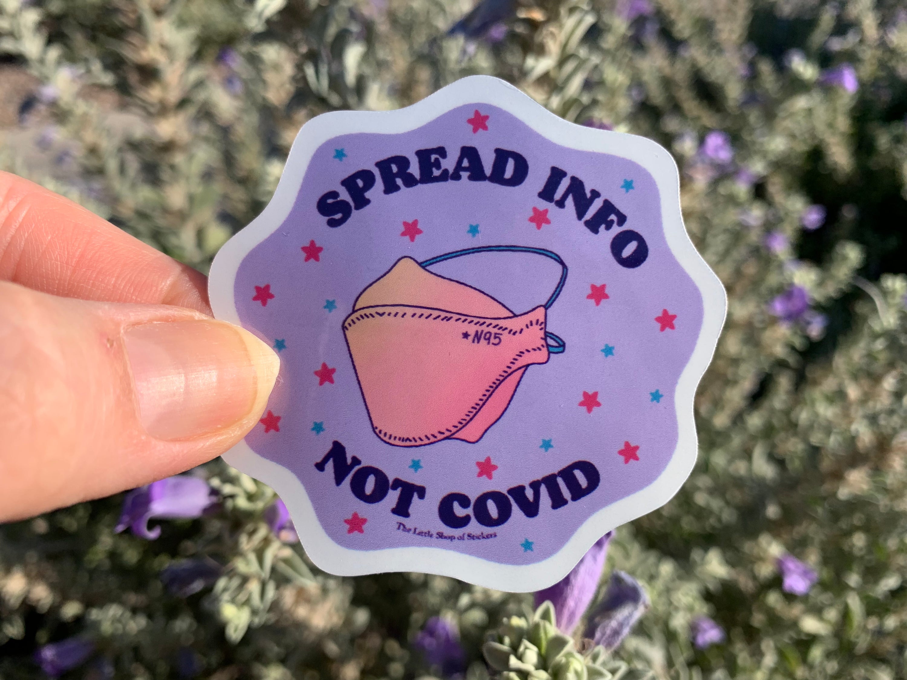 Spread Info Not Covid waterproof vinyl sticker