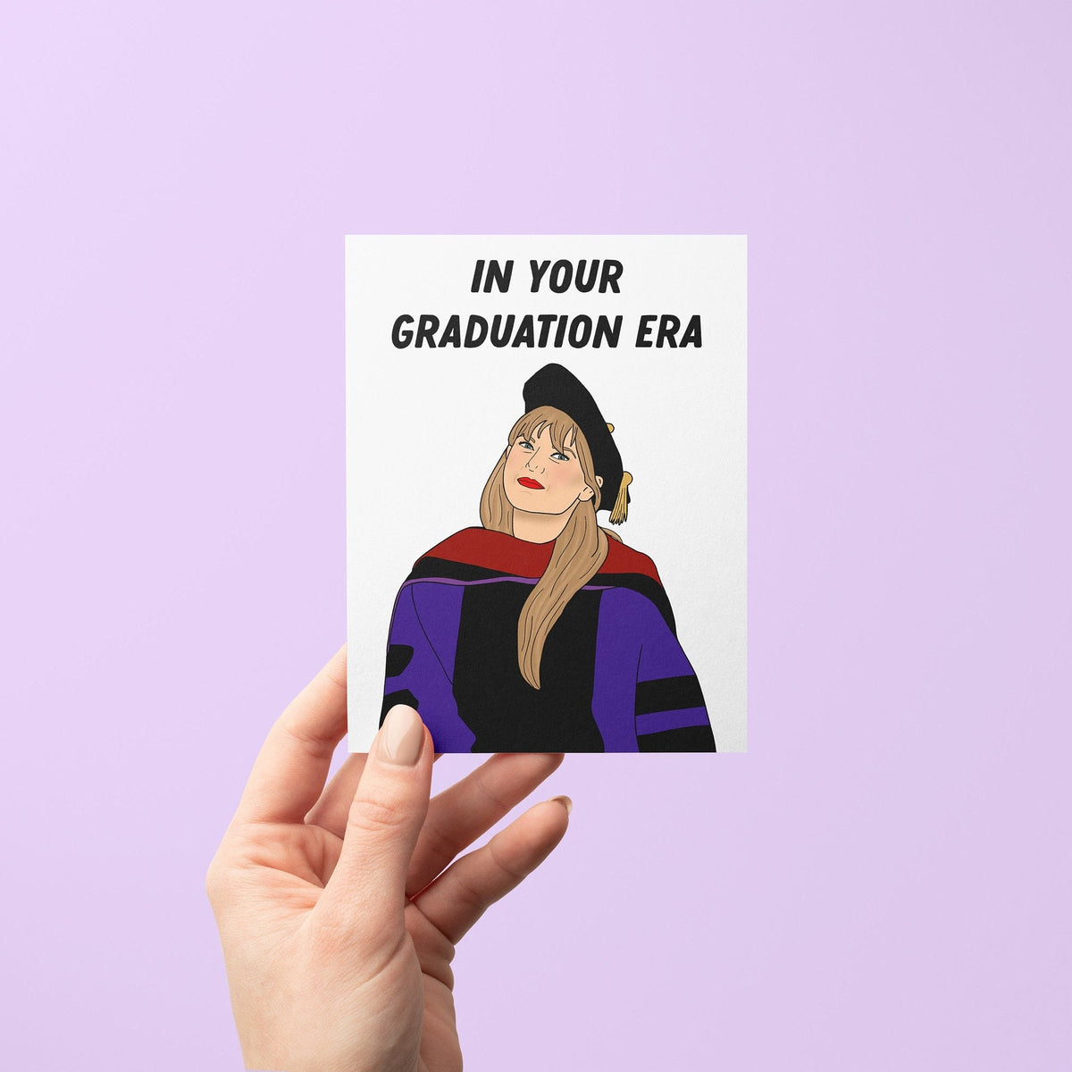 In your graduation era card flat lay — illustrated graduation congratulations card by indie artist MangoIllustrated