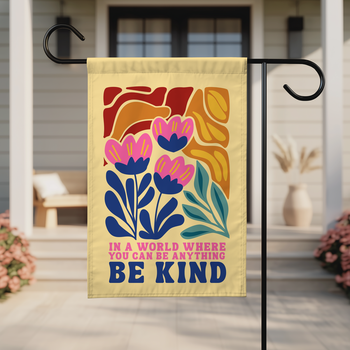 Be Kind Floral Garden Flag