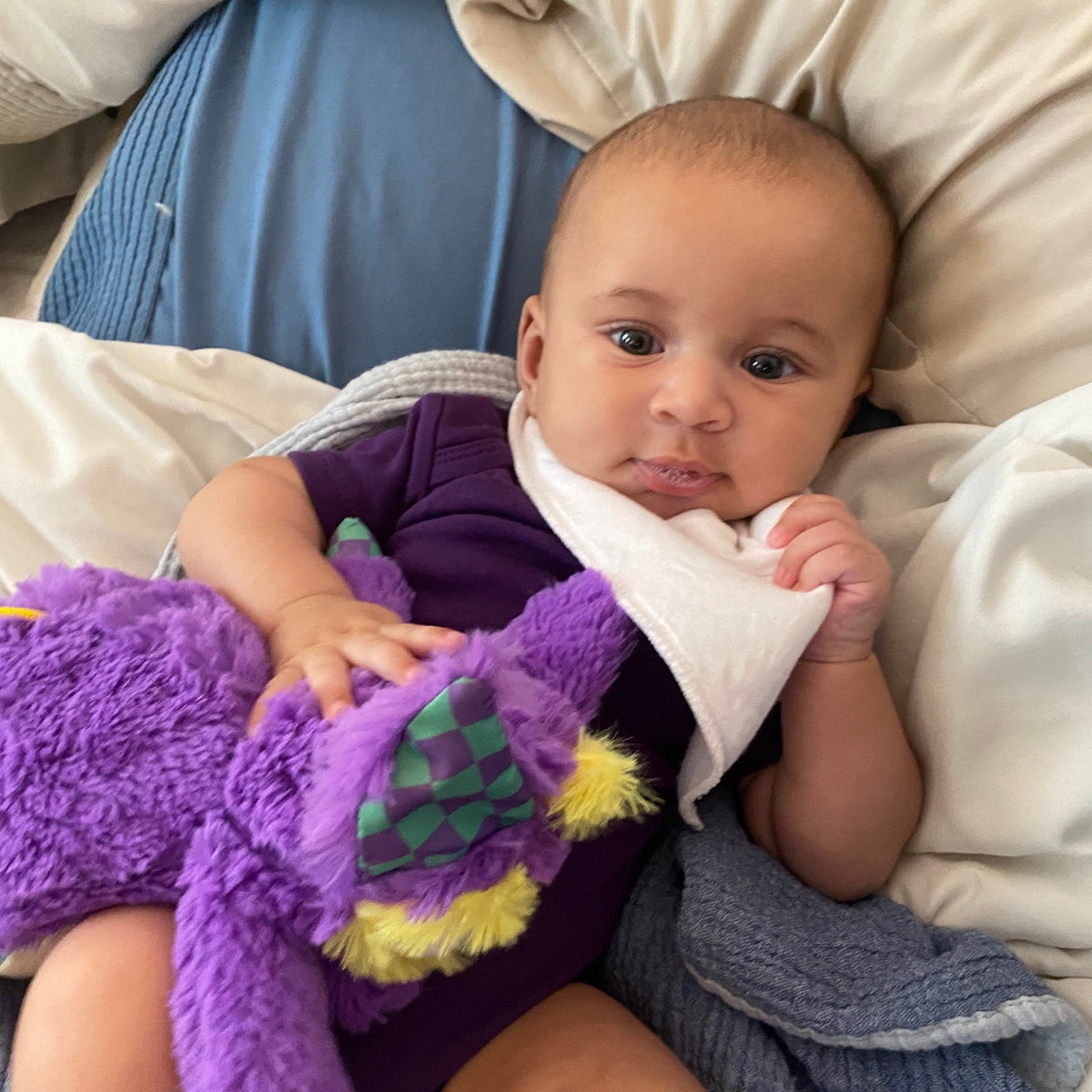 Digby the Yippy Eyed Yak Inklings Baby plush toy – purple yellow green sensory stuffed animal for babies 0-3 years cute baby