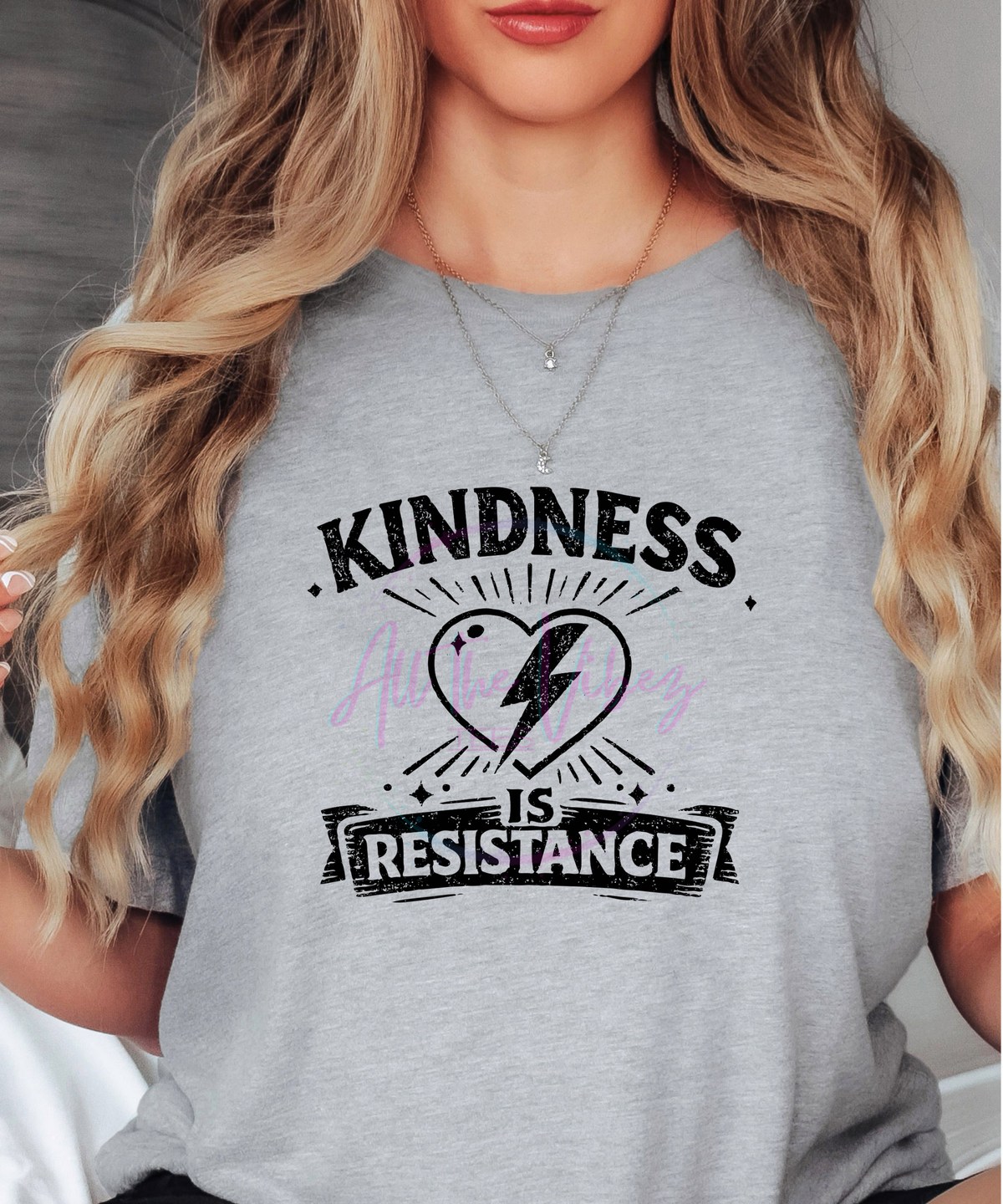 kindness is resistance shirt lightning heart graphic