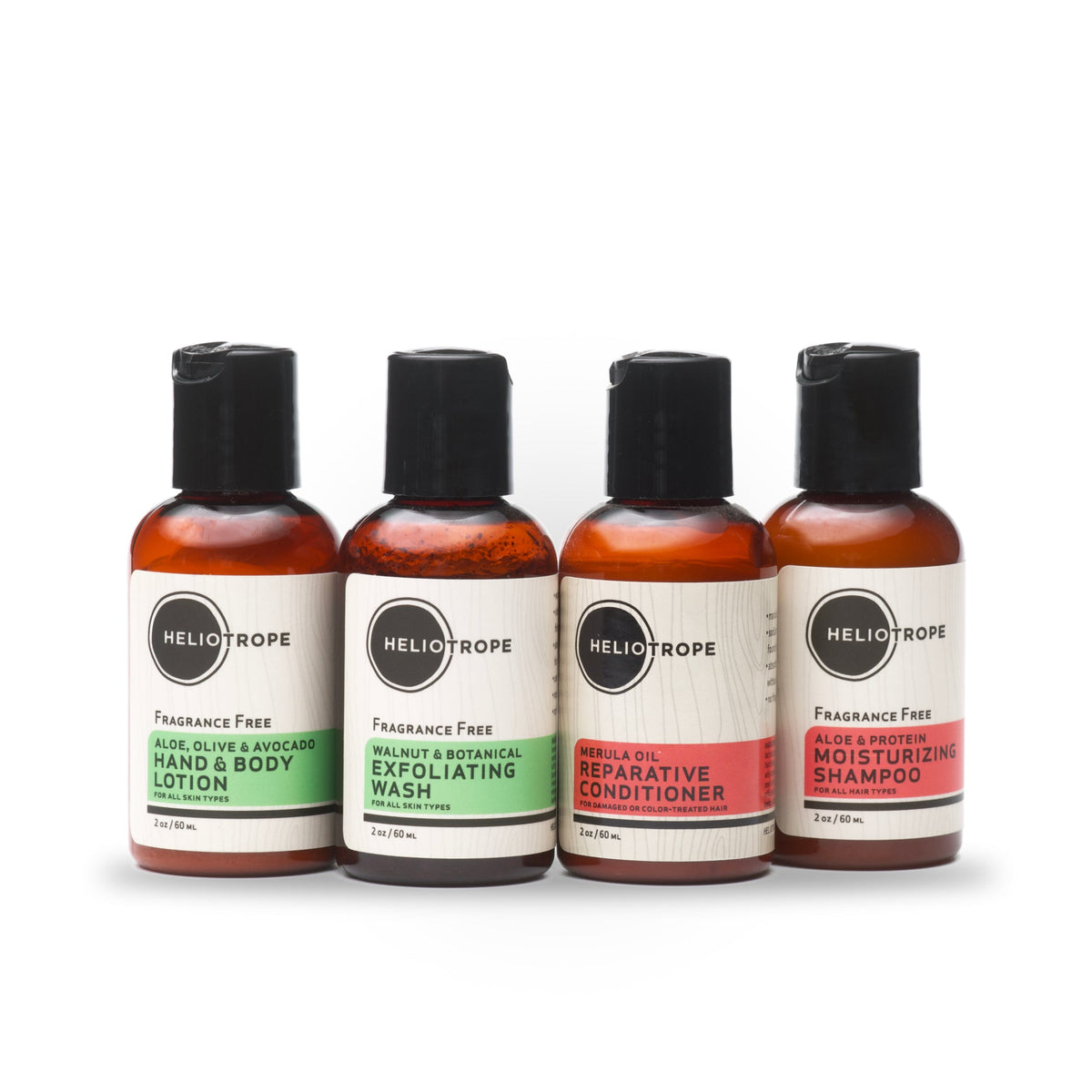 Body Care Travel Sampler hand body lotion shower gel exfoliator shampoo conditioner
